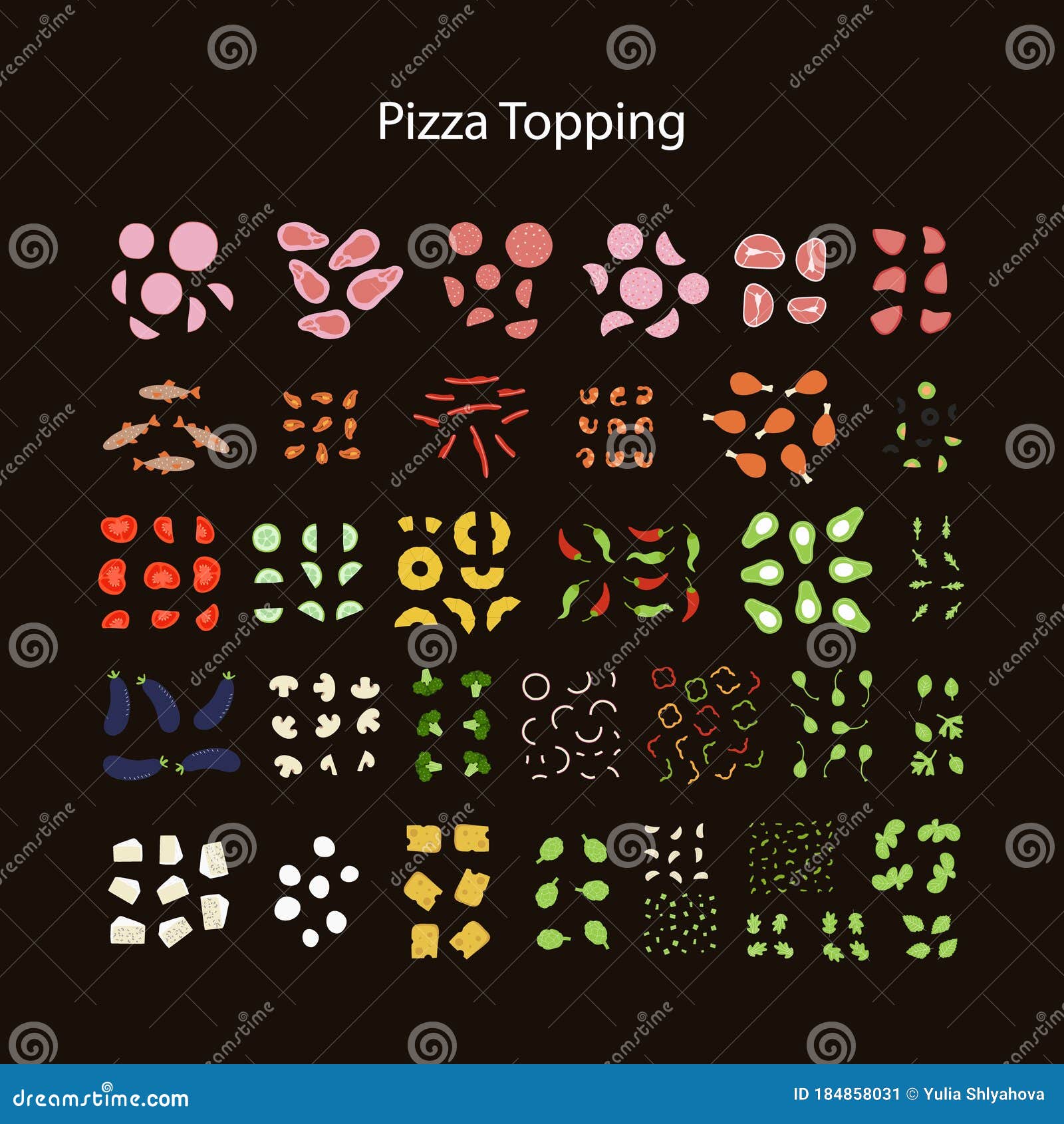 create your own pizza with all kinds of pizza toppings
