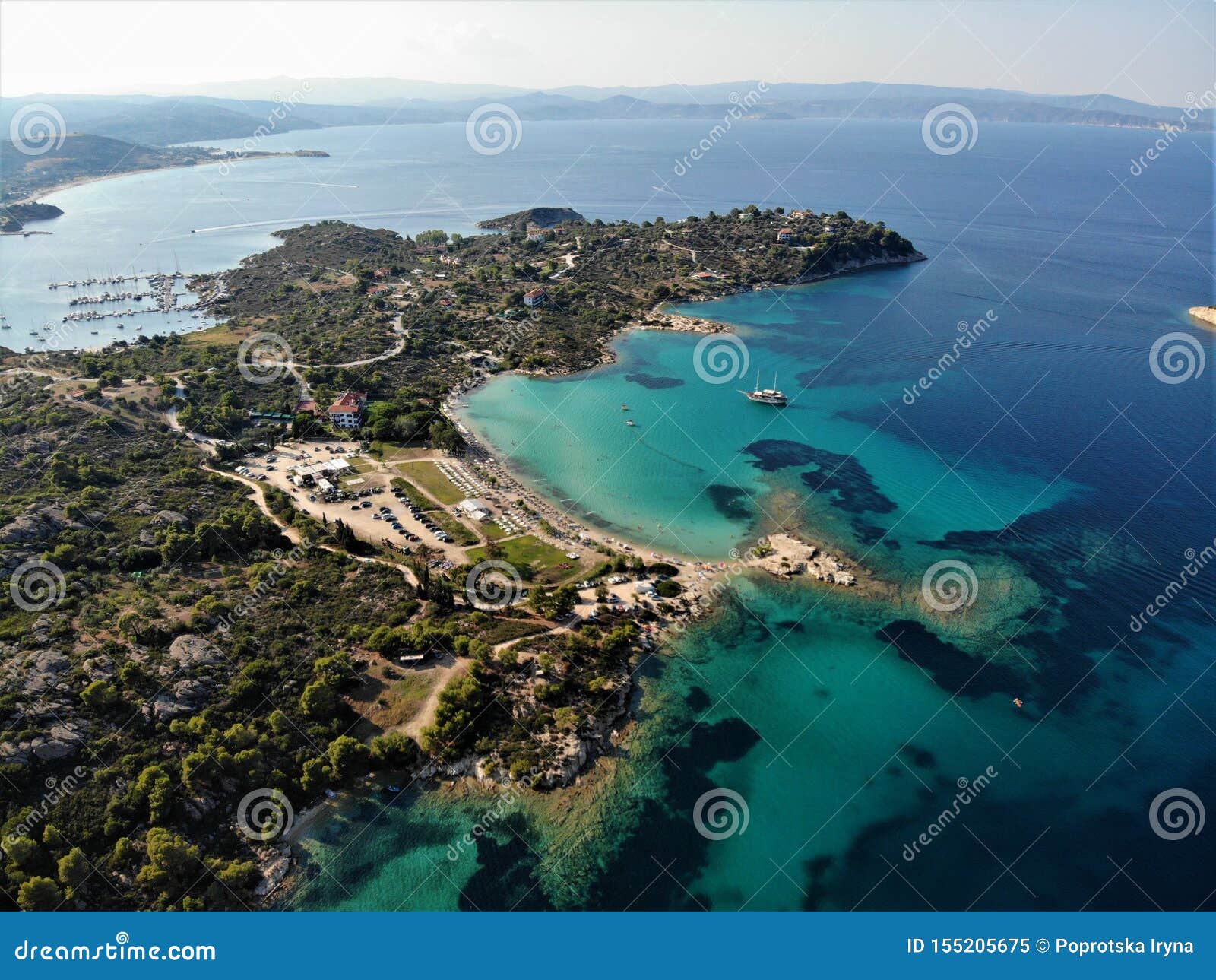 lagonisi beach in ormos panagias, aegean sea, greece, khalkidiki