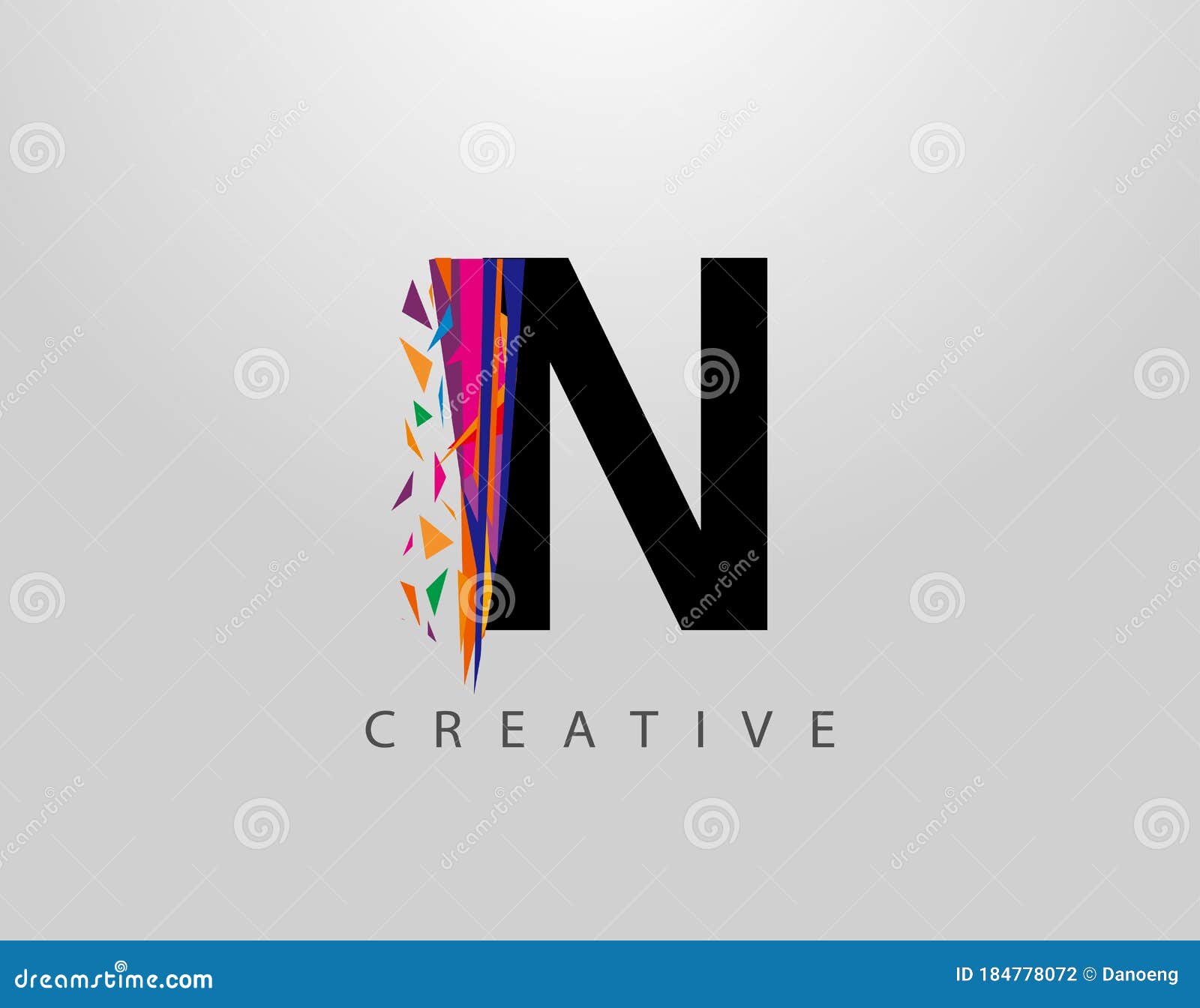 Creatieve Letter N Logo. N Letter Design, Gemaakt Van Verschillende Strips in Kleur Illustratie - Illustration lijn, 184778072