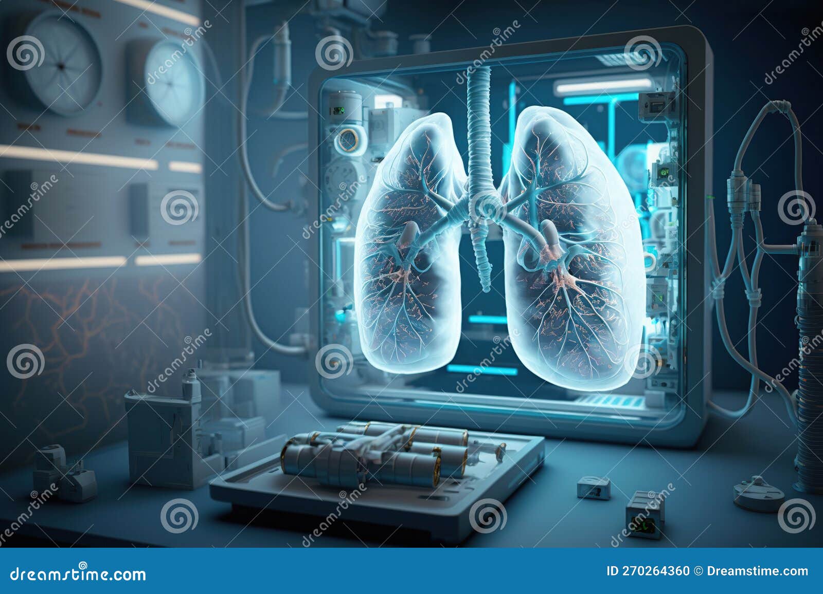Creating Artificial Lungs, Medical 3D Printing of Lung Model Stock