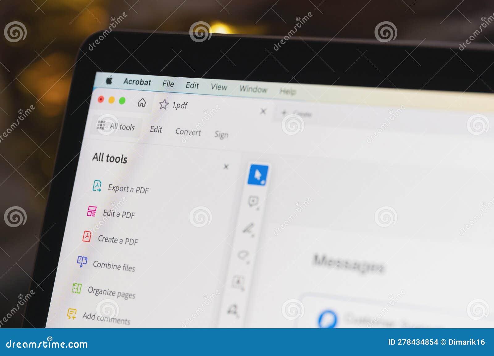 Creating Pdf File in Adobe Acrobat App Editorial Stock Image - Image of
