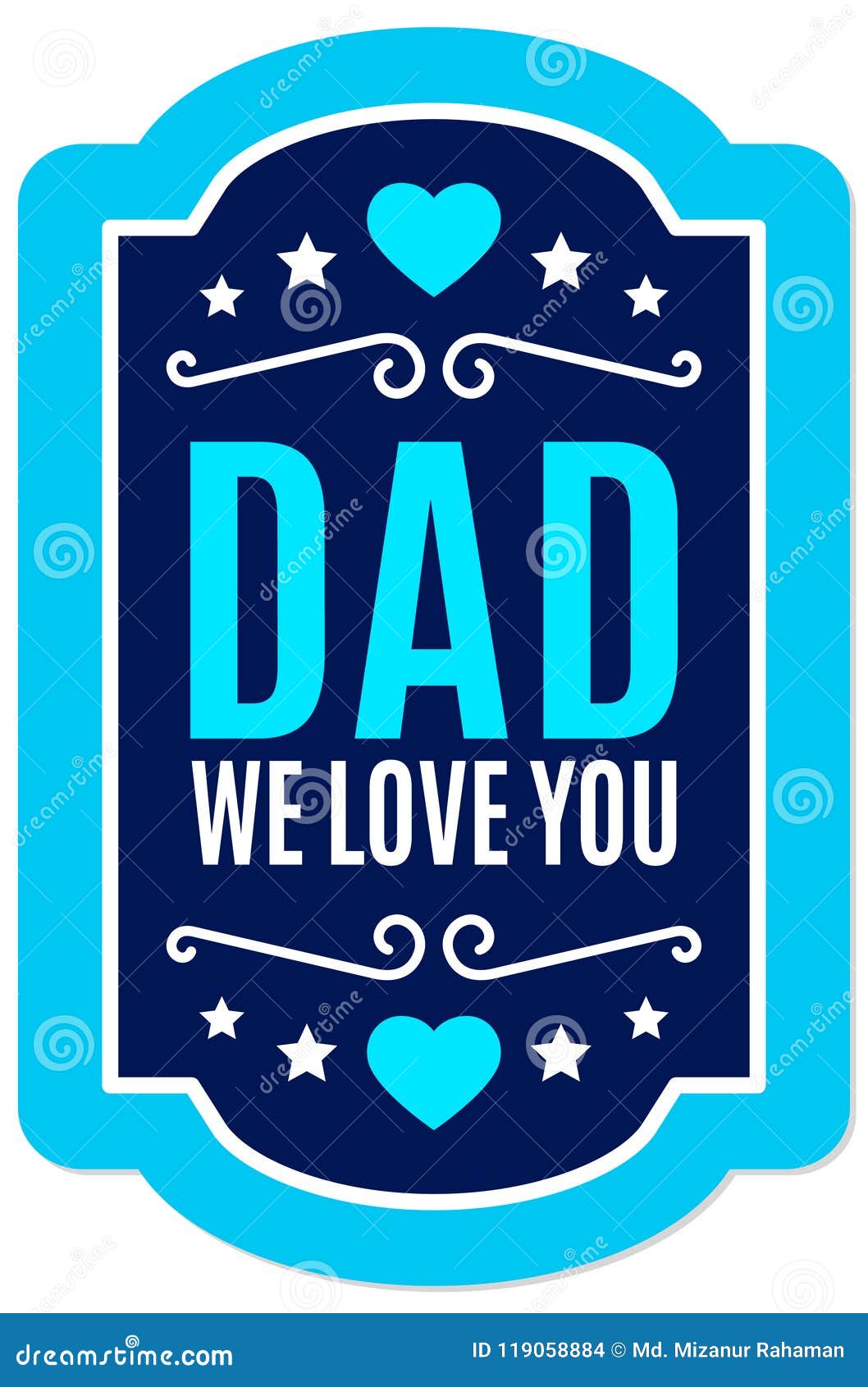 Dad We Love You Father S Day Badge Illustrations Stock Vector Illustration Of Events Clean