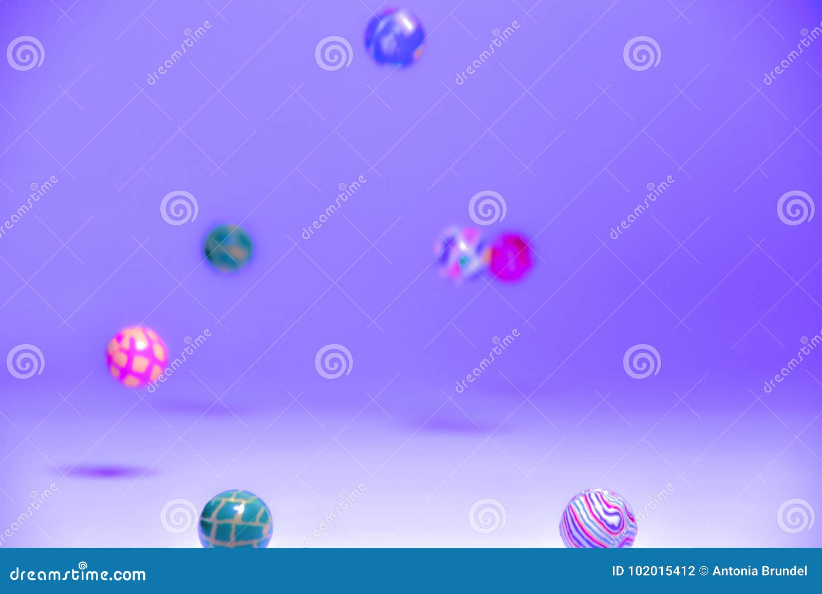 creative galaxy purple background with bouncing balls and space for text
