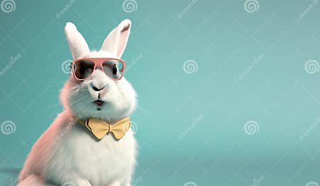 Creative Animal Concept. Rabbit Bunny in Sunglass Shade Glasses ...