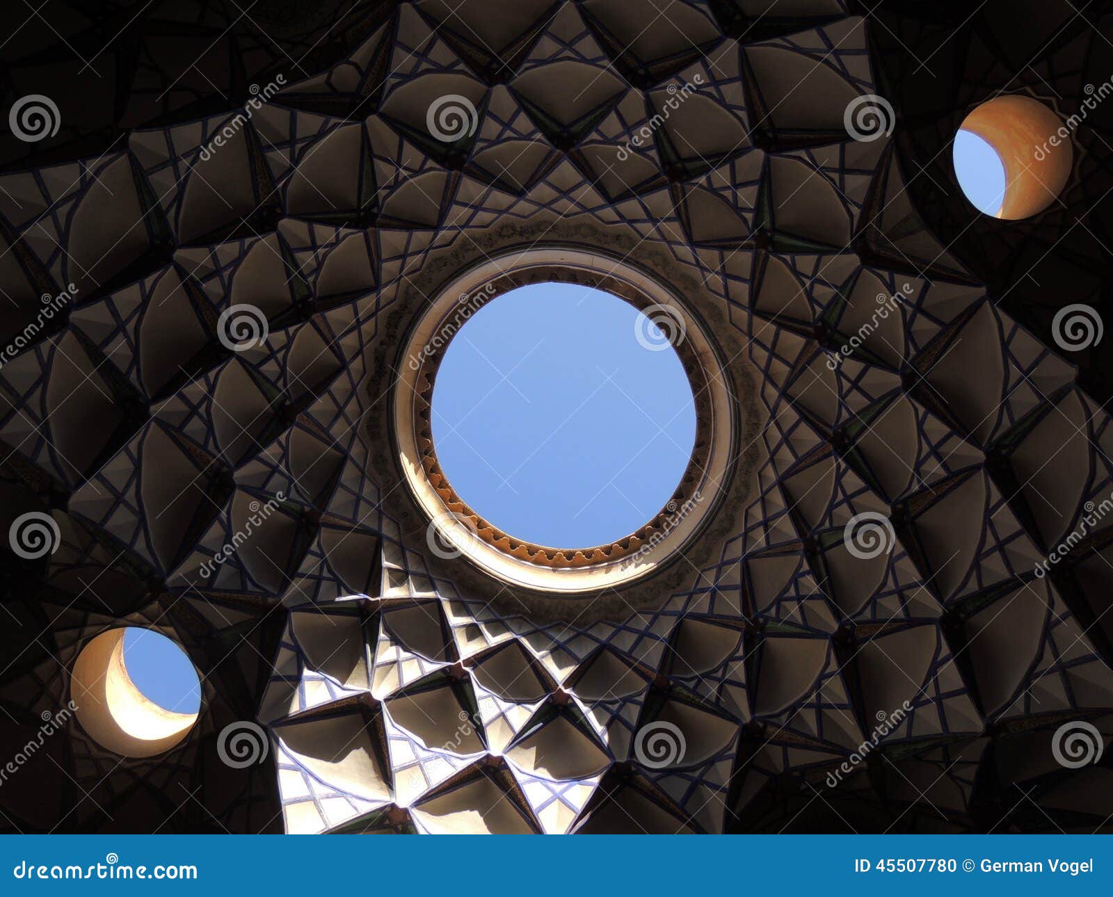 creative architecture ceiling mosaic  in kashan, iran