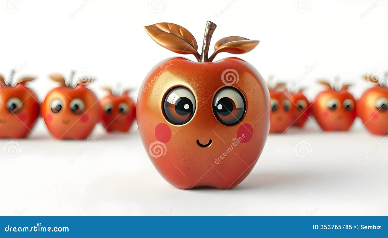 charming animated apple on colorful background for health conscious product branding