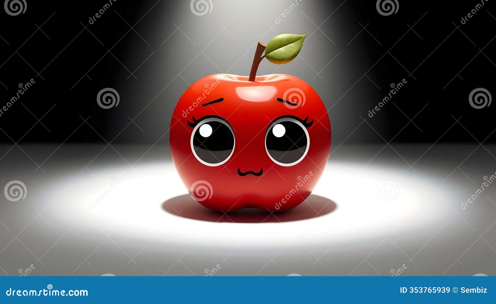 playful animated apple on original background with space for health related content