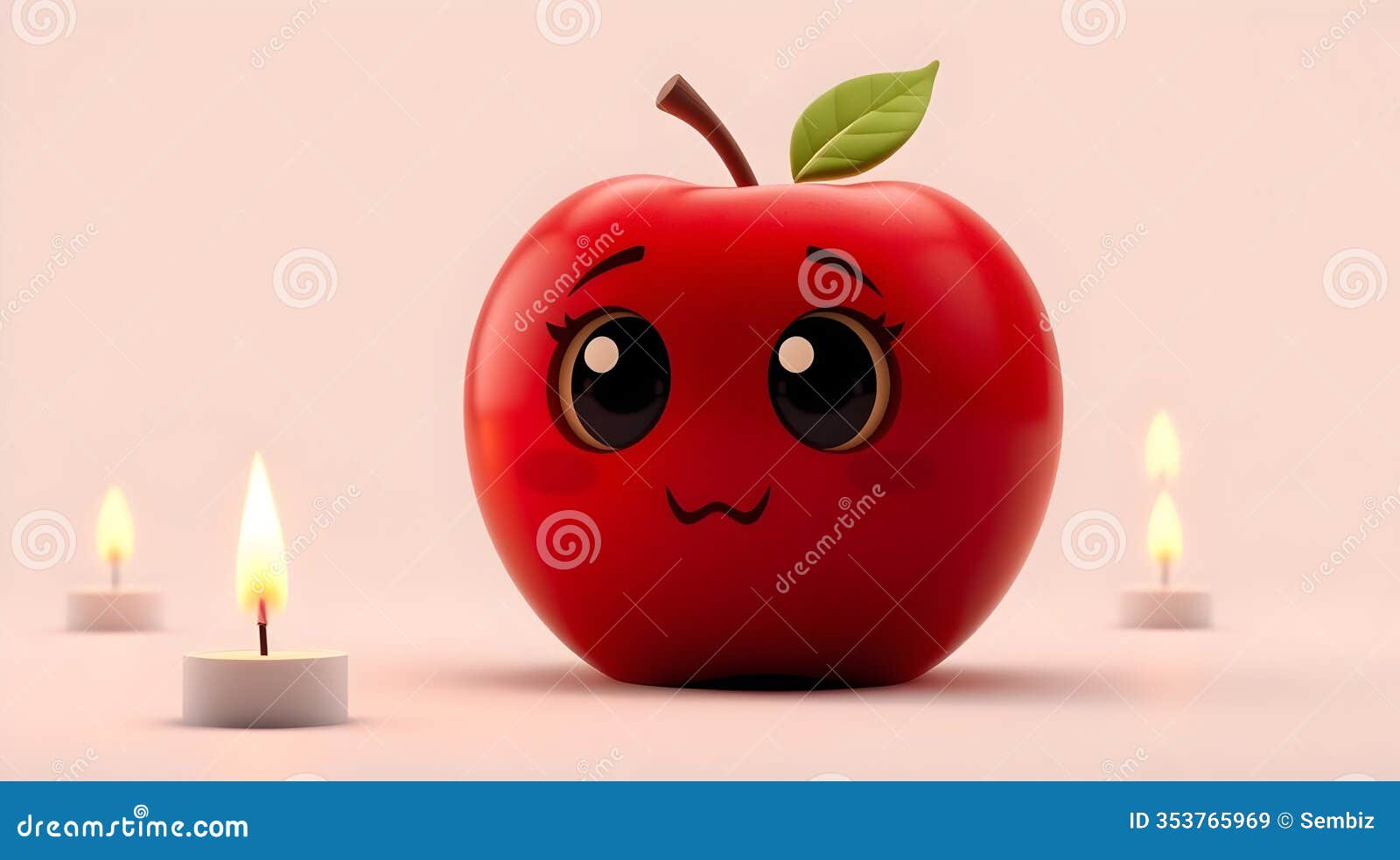 fun and vibrant animated apple on original creative background for healthy food promotions