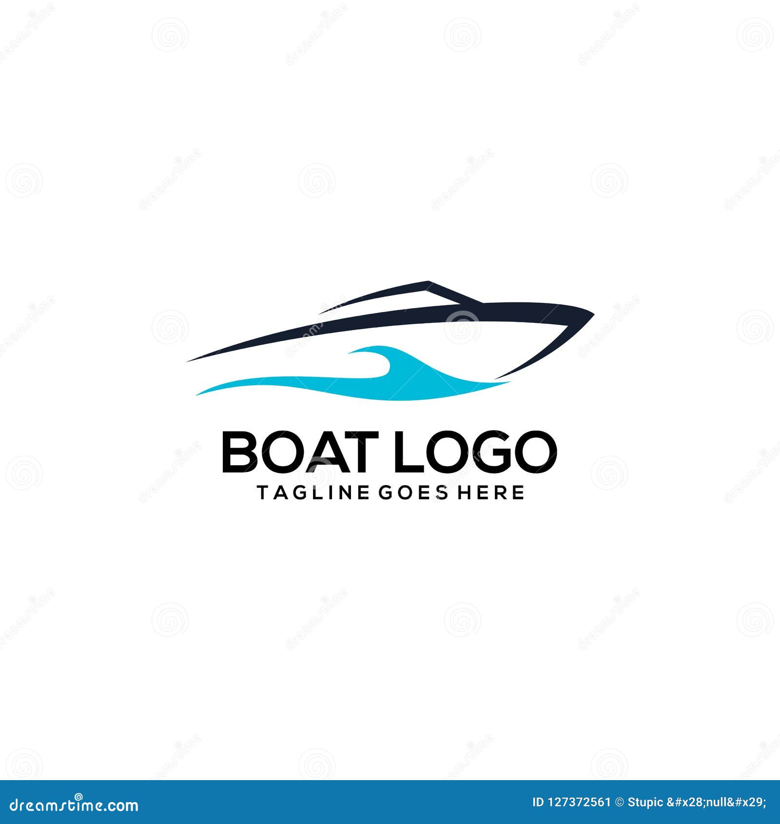 creative boat logo design vector art logo stock vector