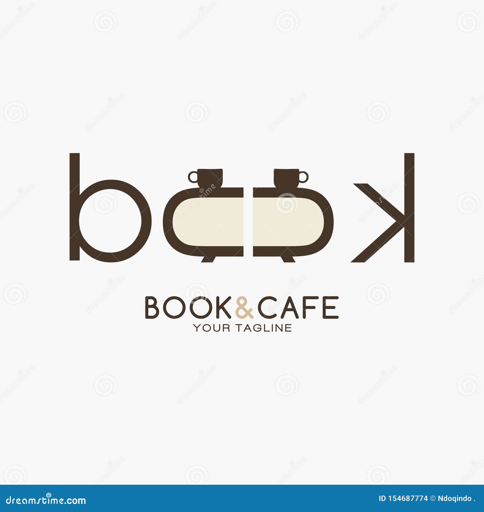 Creative Book And Cafe Logo Design Stock Vector Illustration Of