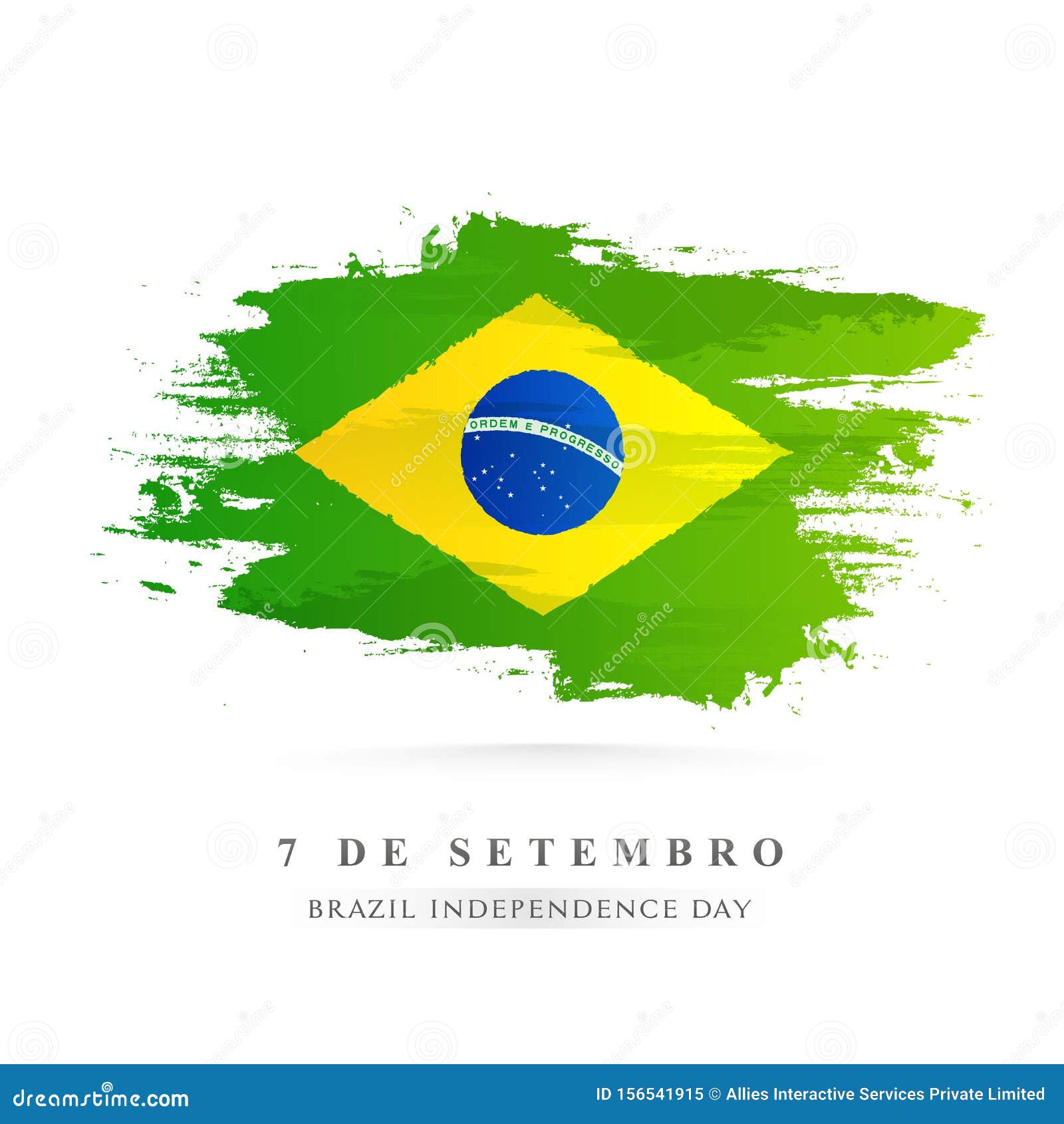 creative brazil national flag color brush stroke background for 7 de setembro, brazil independence day.
