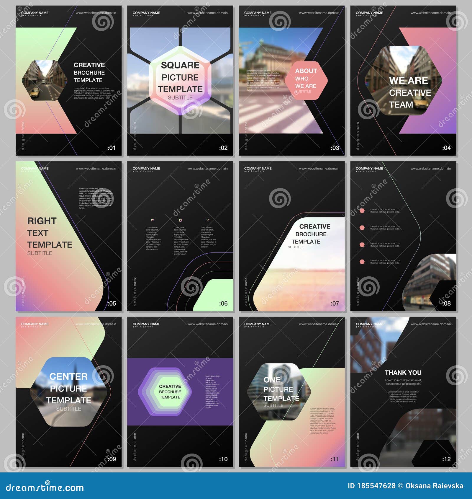 Creative Brochure Templates with Hexagonal Design Background, Hexagon ...