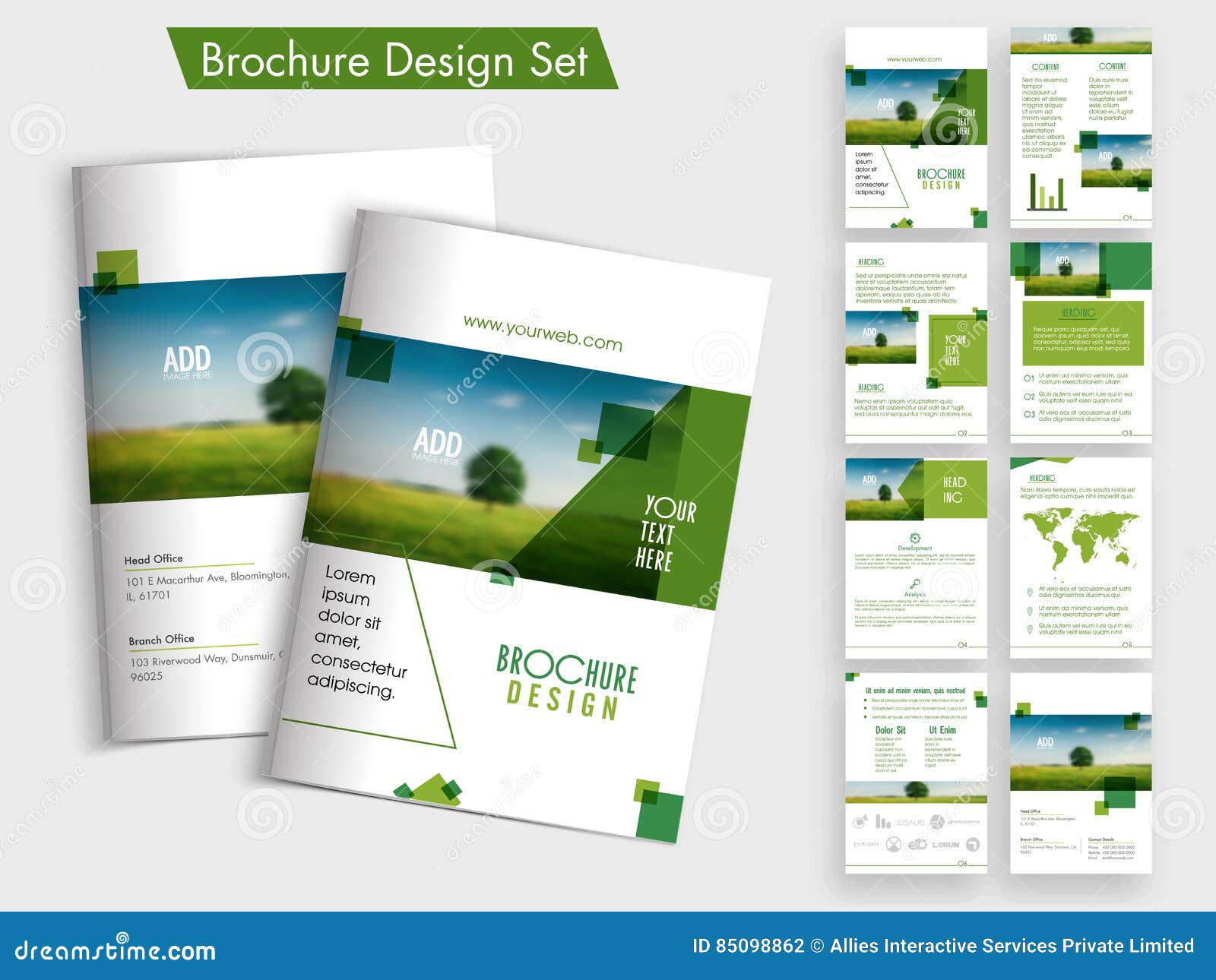 Creative Business Brochure Set Stock Illustration Illustration Of Company Office 85098862