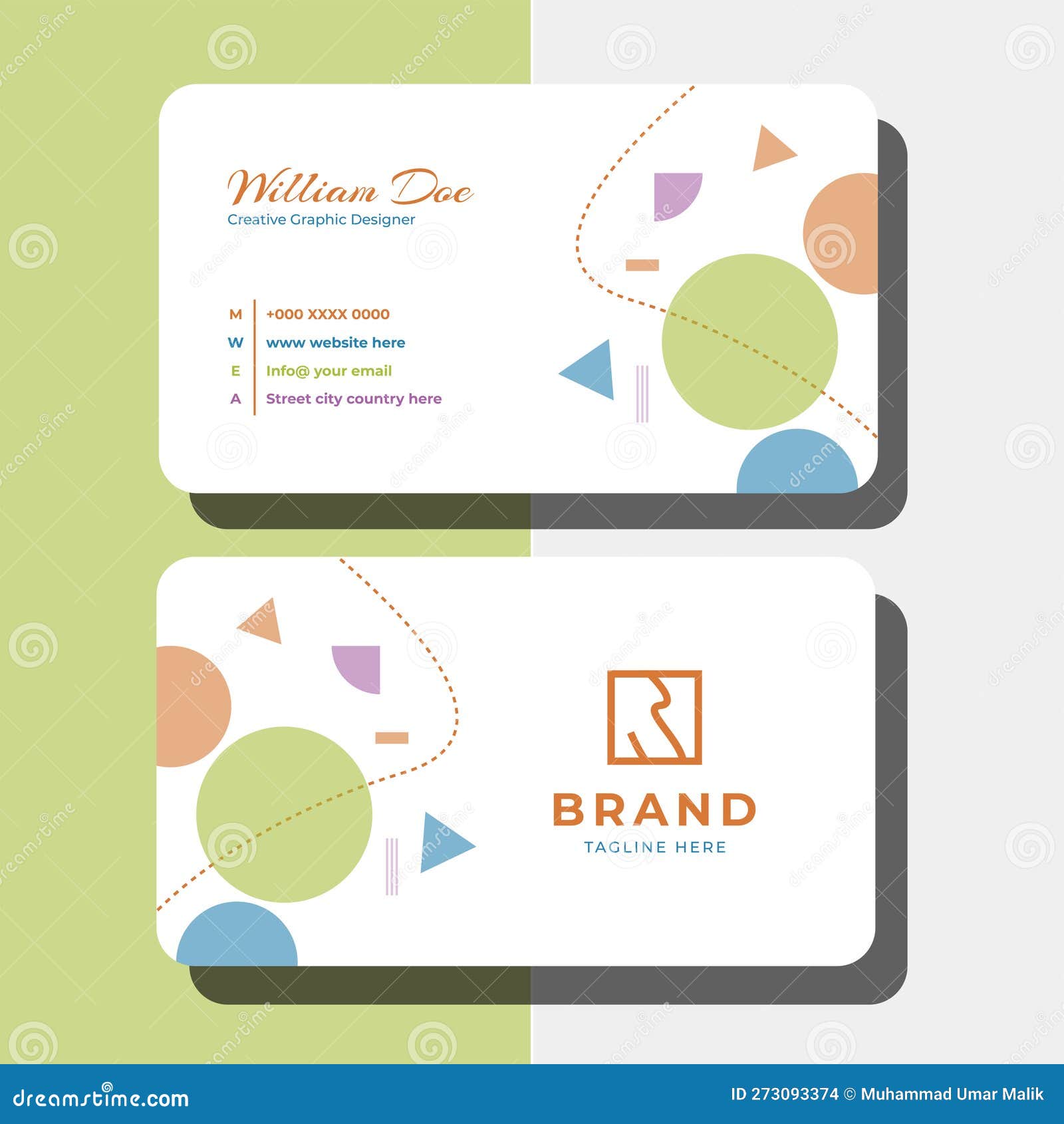 Creative Business Card for Graphic Designers Stock Vector