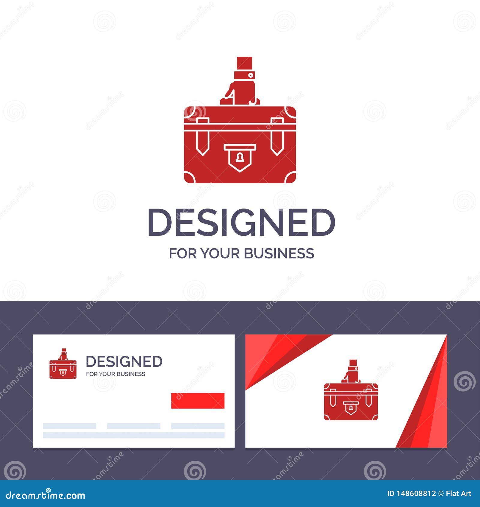 creative business card and logo template suitcase, briefcase, business, case, documents, marketing, portfolio  