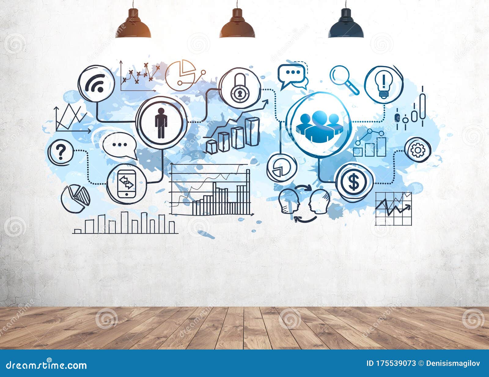 Creative Business Plan Drawing Background Stock Illustration