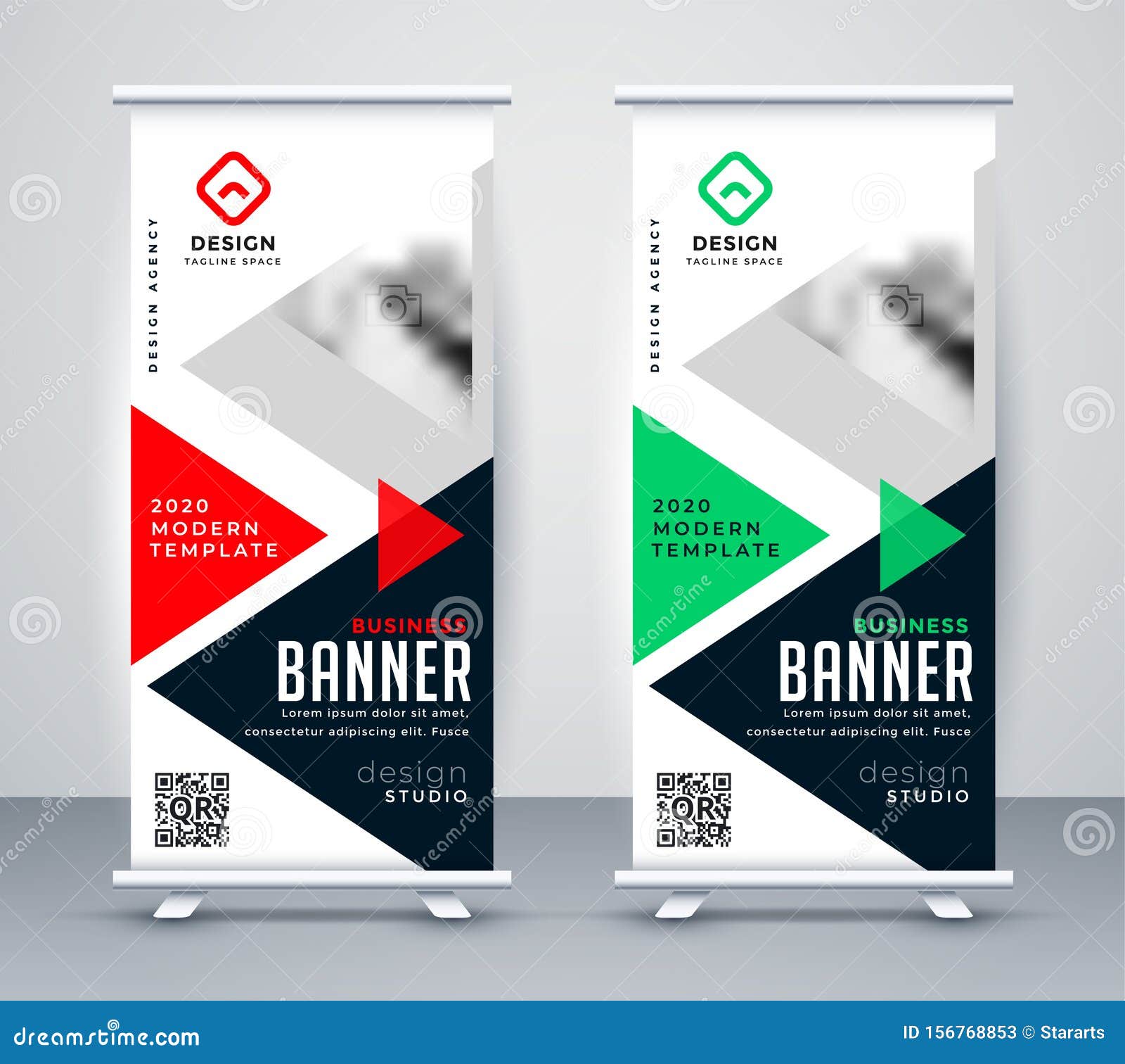 Creative Business Rollup Standee Banner Design Stock Vector Illustration of creative, poster