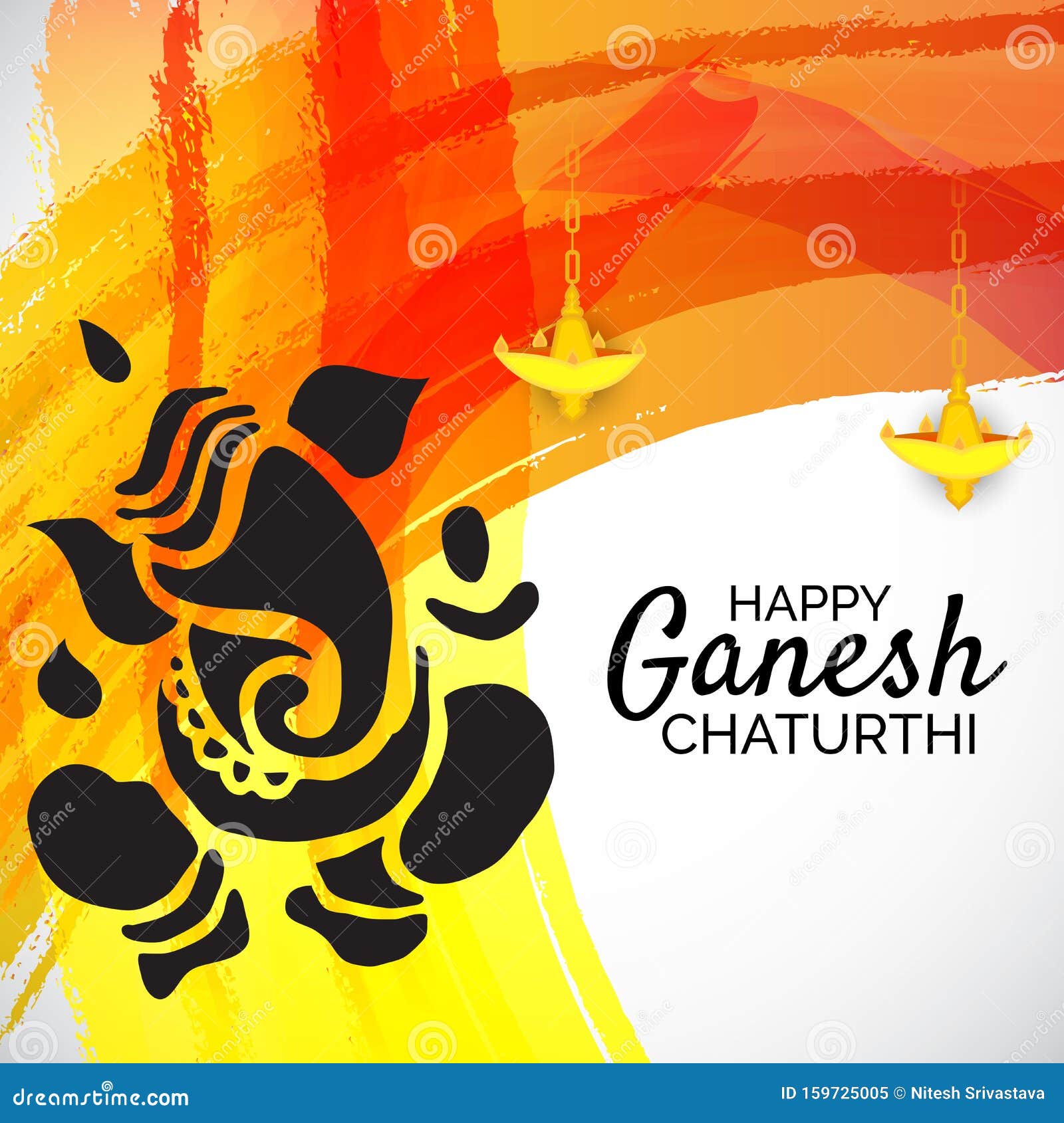 Ganesh Chaturthi stock illustration. Illustration of background - 159725005