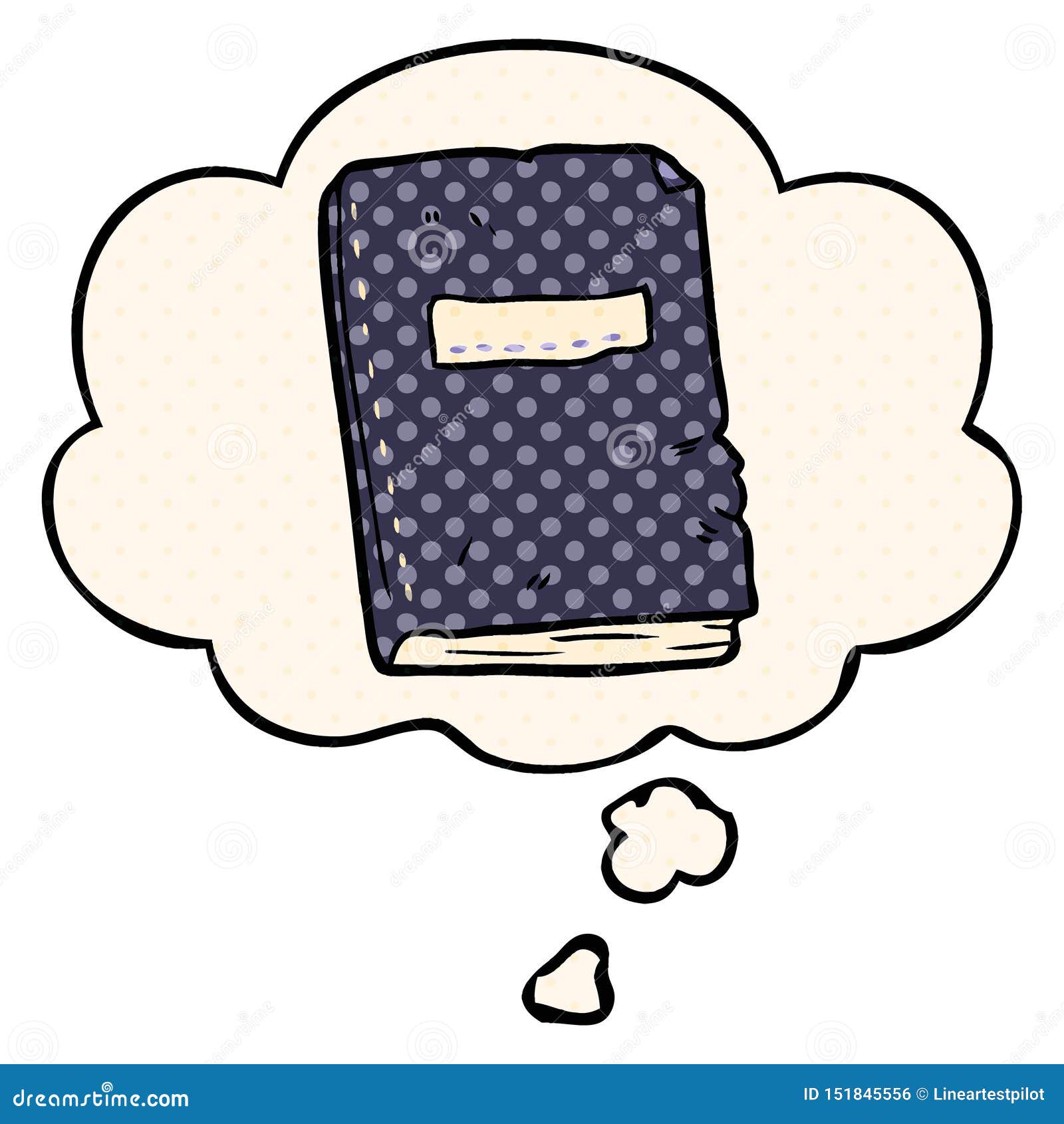 Download A Creative Cartoon Battered Old Notebook And Thought ...