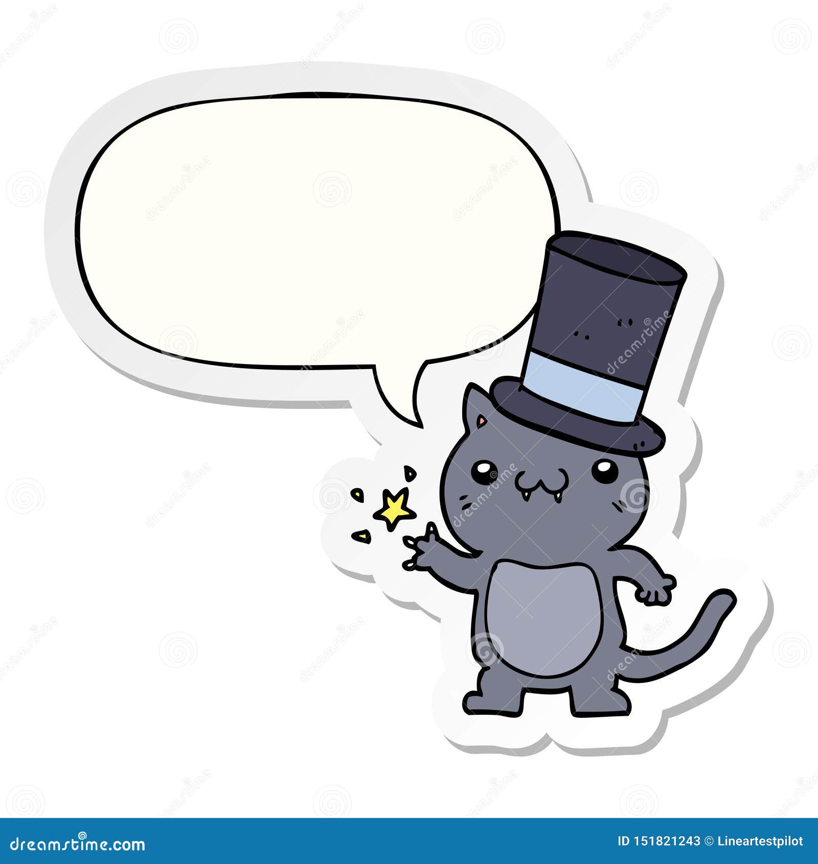 Cartoon Cat Top Hat Illustrations Vectors