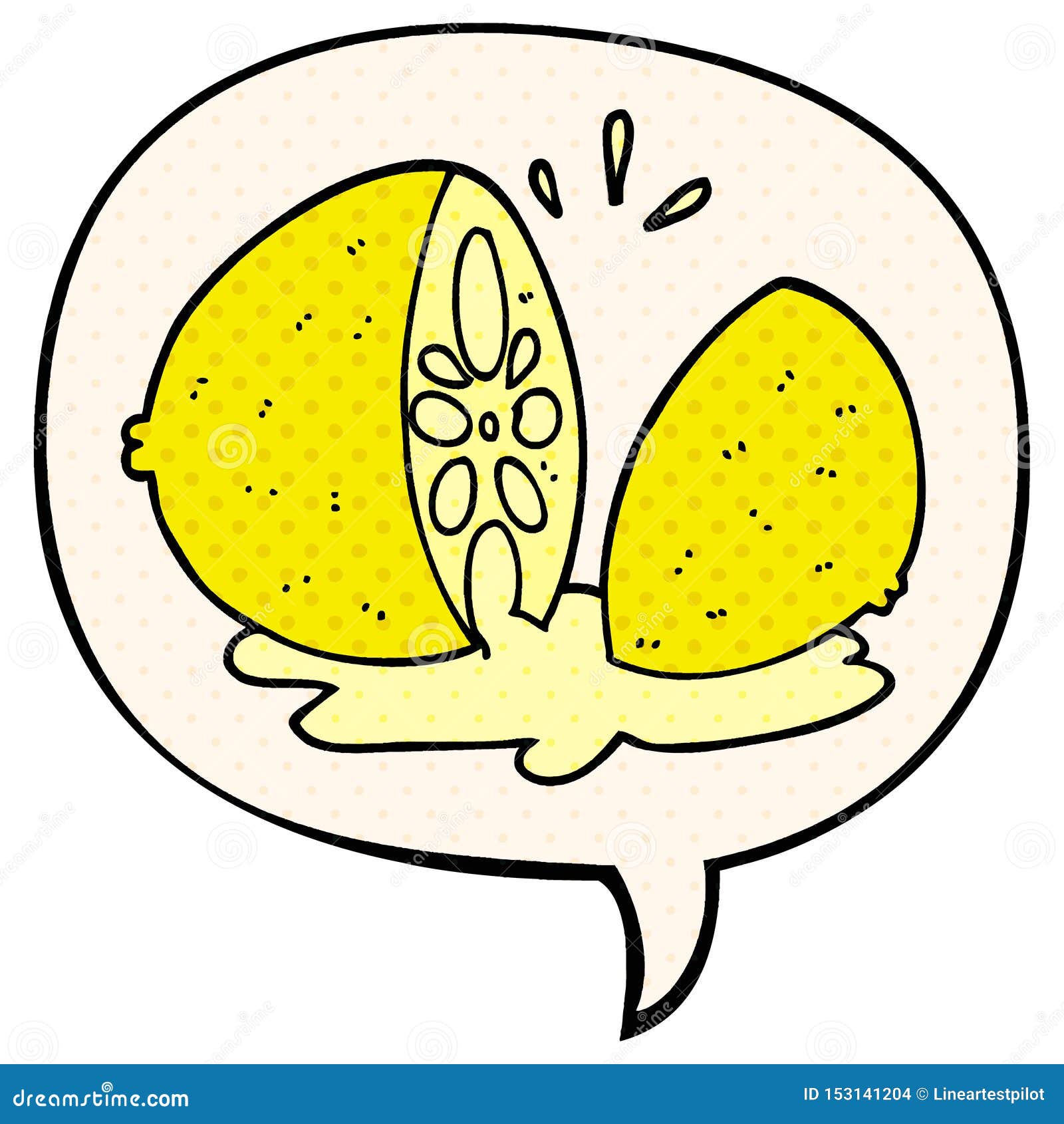 Download A Creative Cartoon Cut Lemon And Speech Bubble In Comic ...