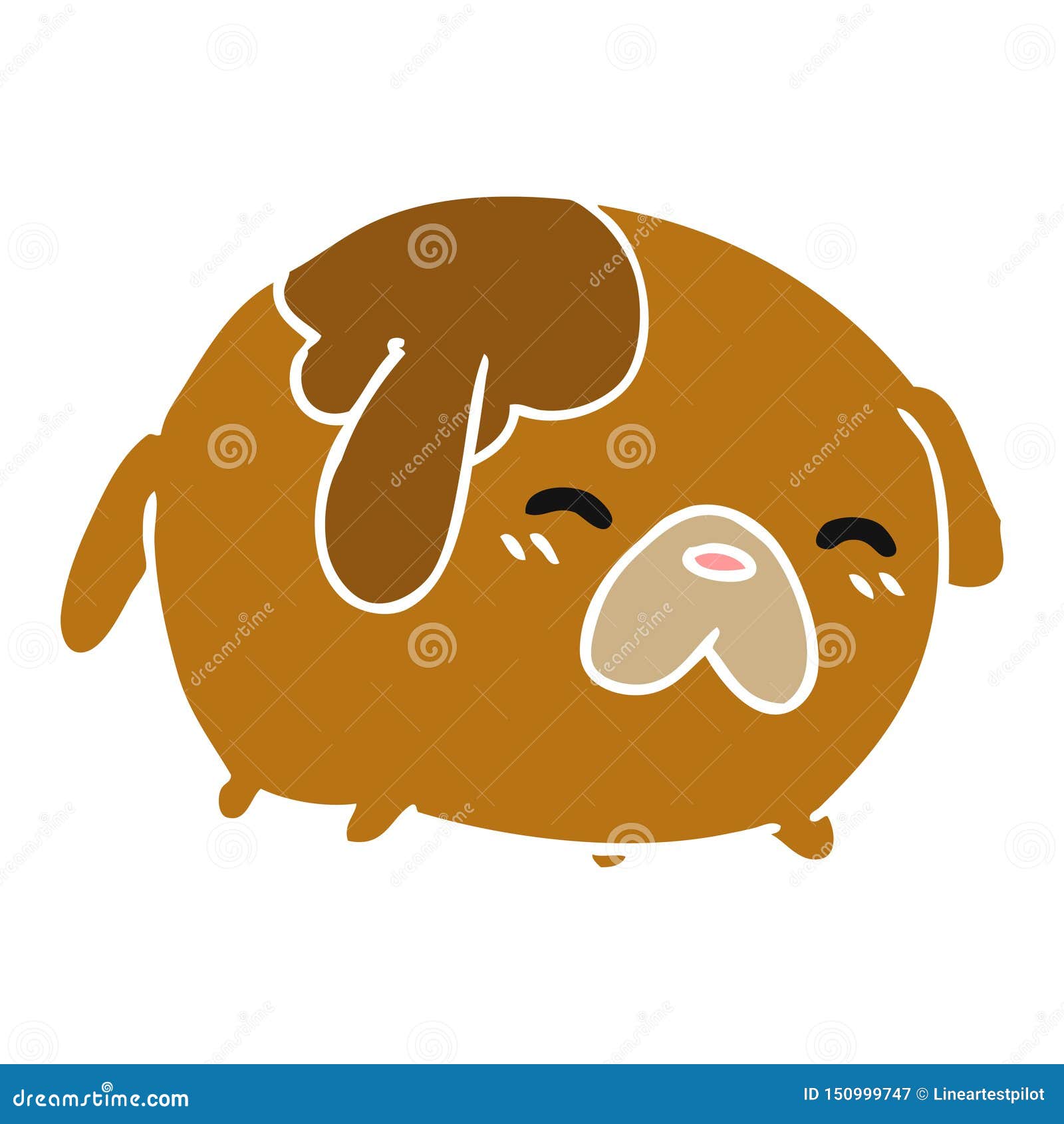 A Creative Cartoon of Cute Kawaii Dog Stock Vector Illustration of