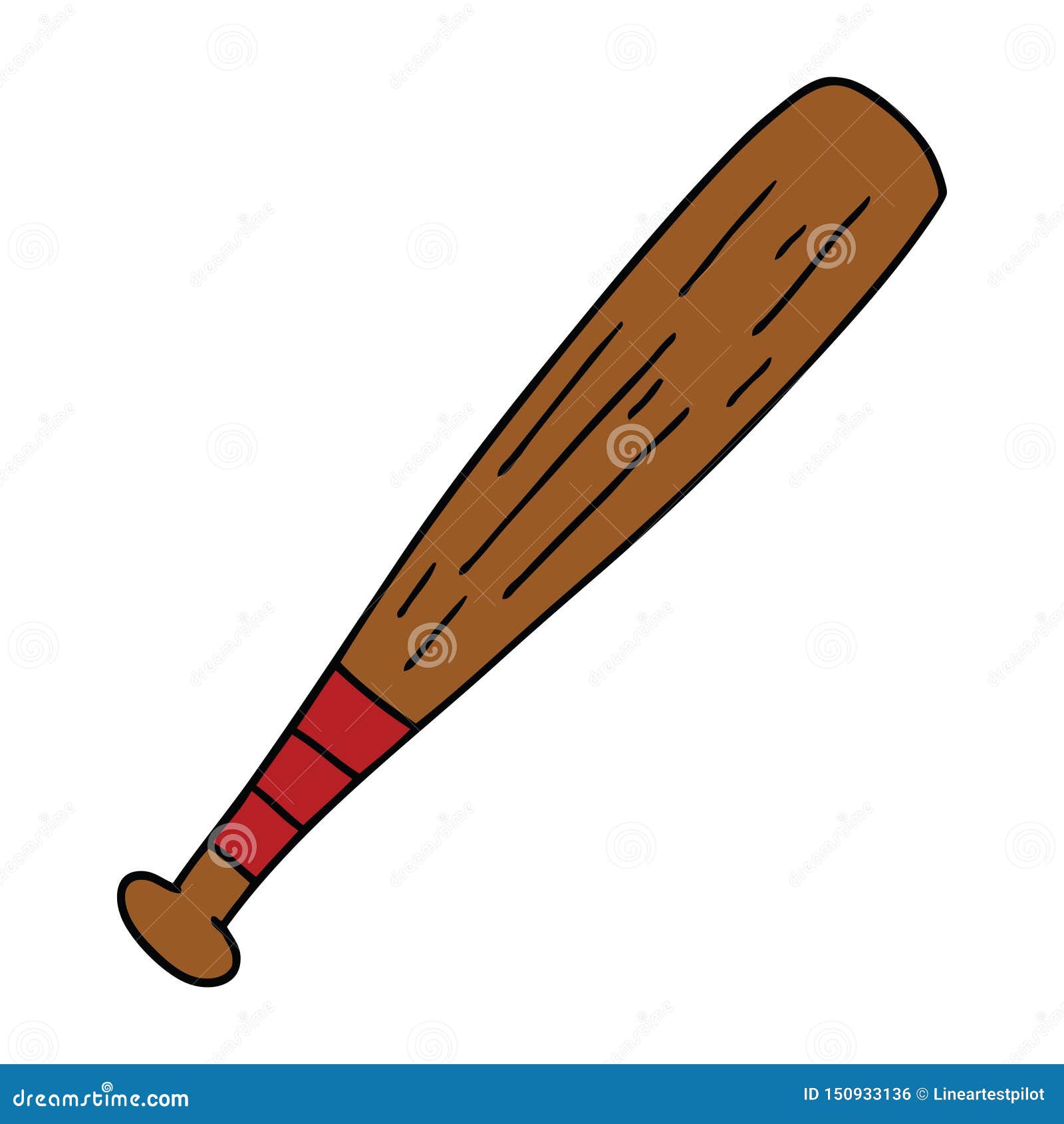 A Creative Cartoon Doodle of a Baseball Bat Stock Vector Illustration