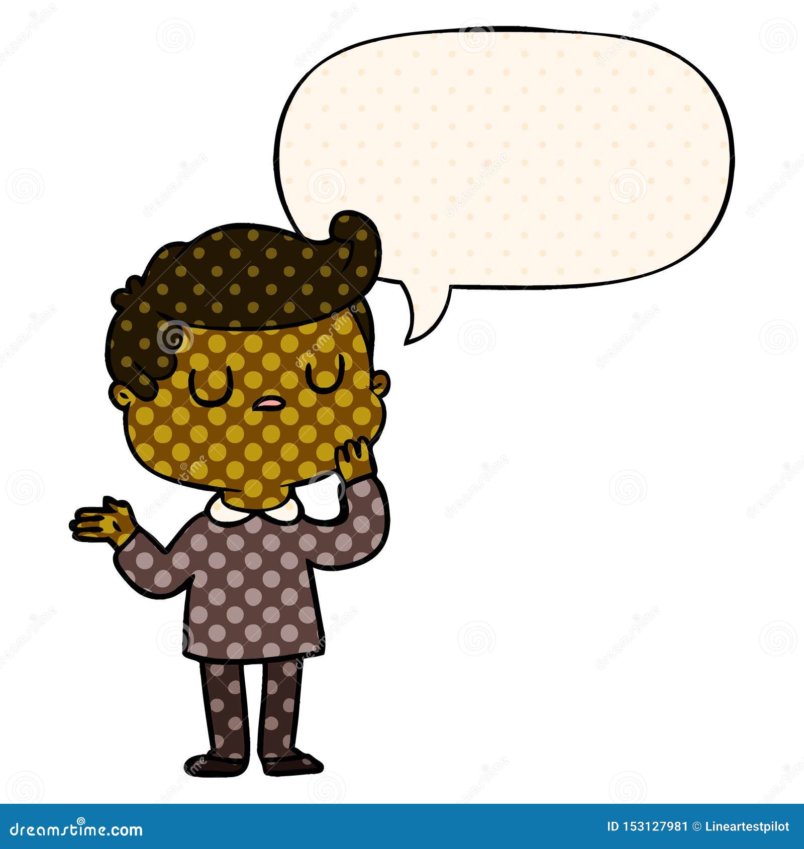 Download A Creative Cartoon Man Wondering And Speech Bubble In ...