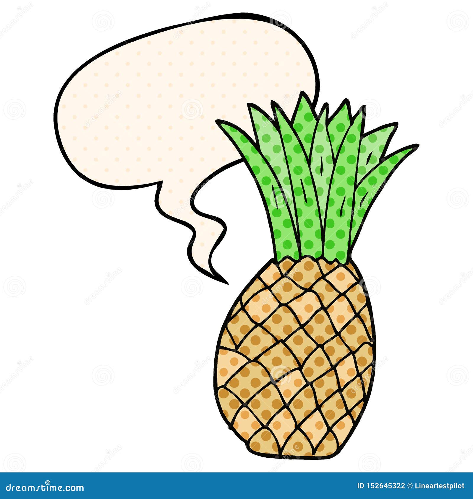 Download A Creative Cartoon Pineapple And Speech Bubble In Comic ...
