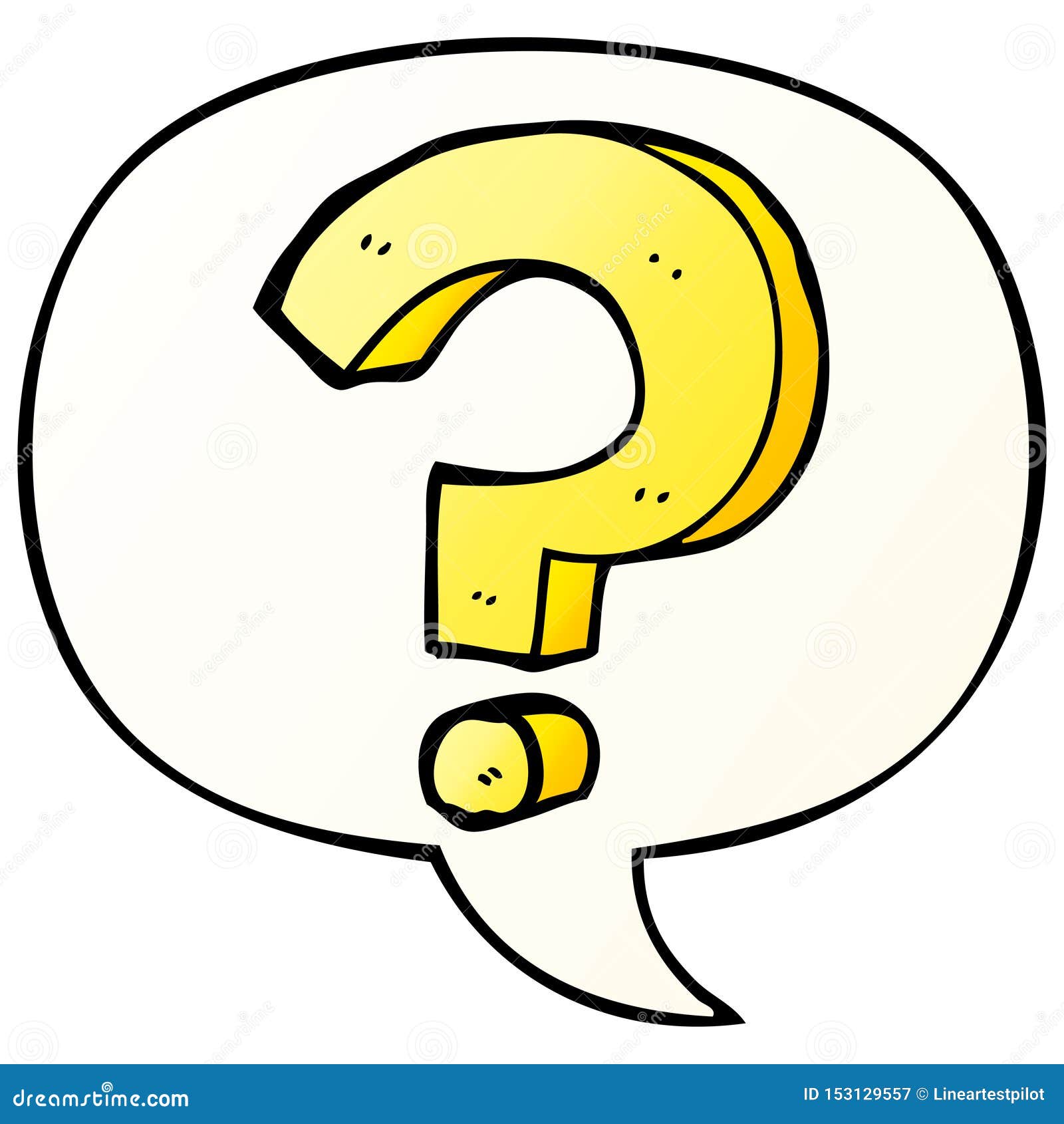 A Creative Cartoon Question Mark And Speech Bubble In Smooth Gradient Style Stock Vector