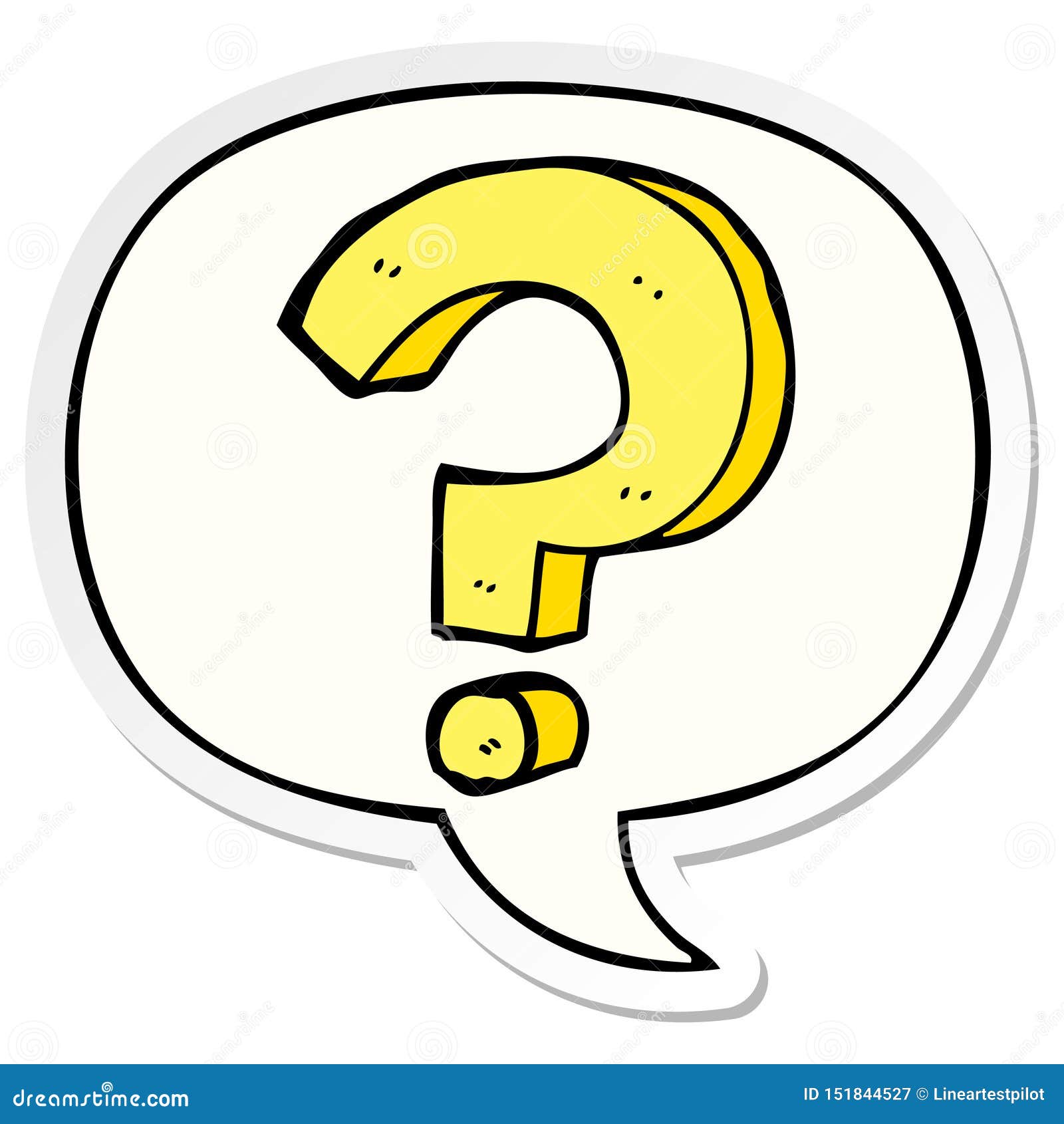 Cartoon Question Mark With Speech Bubble Stock Image 52914643