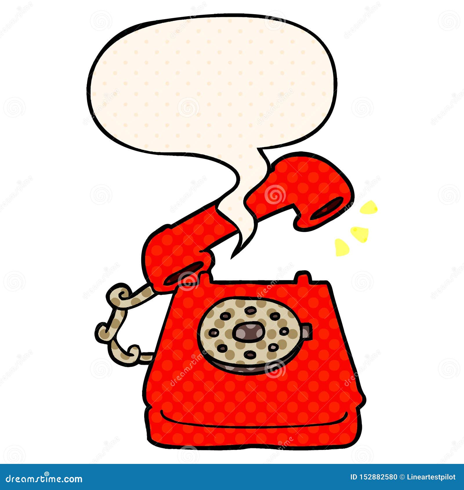 Download A Creative Cartoon Ringing Telephone And Speech Bubble In ...