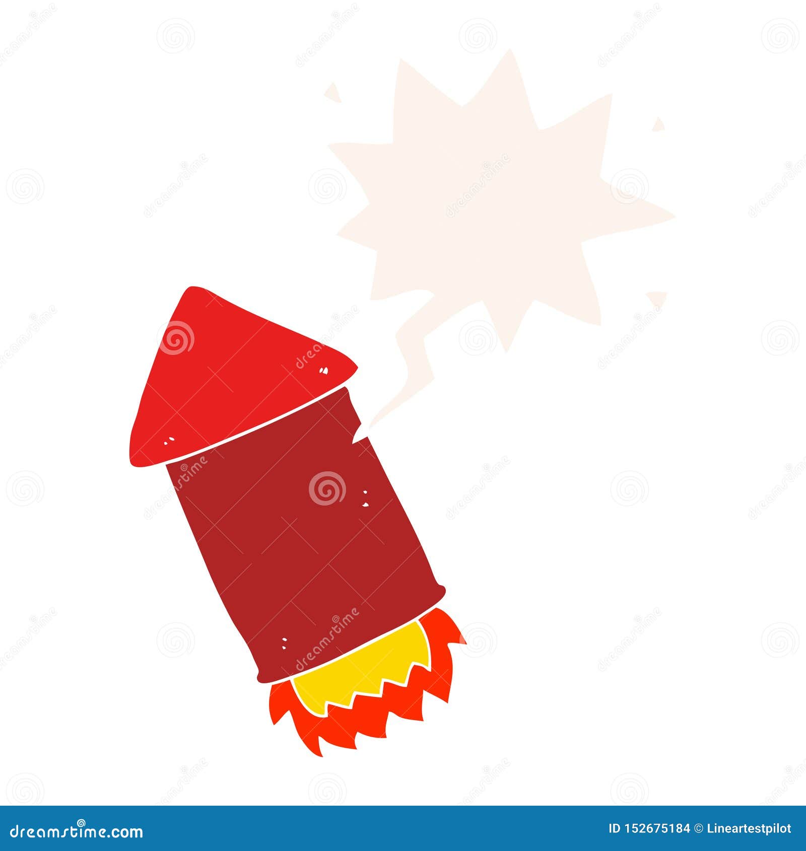 A Creative Cartoon Rocket and Speech Bubble in Retro Style Stock Vector ...