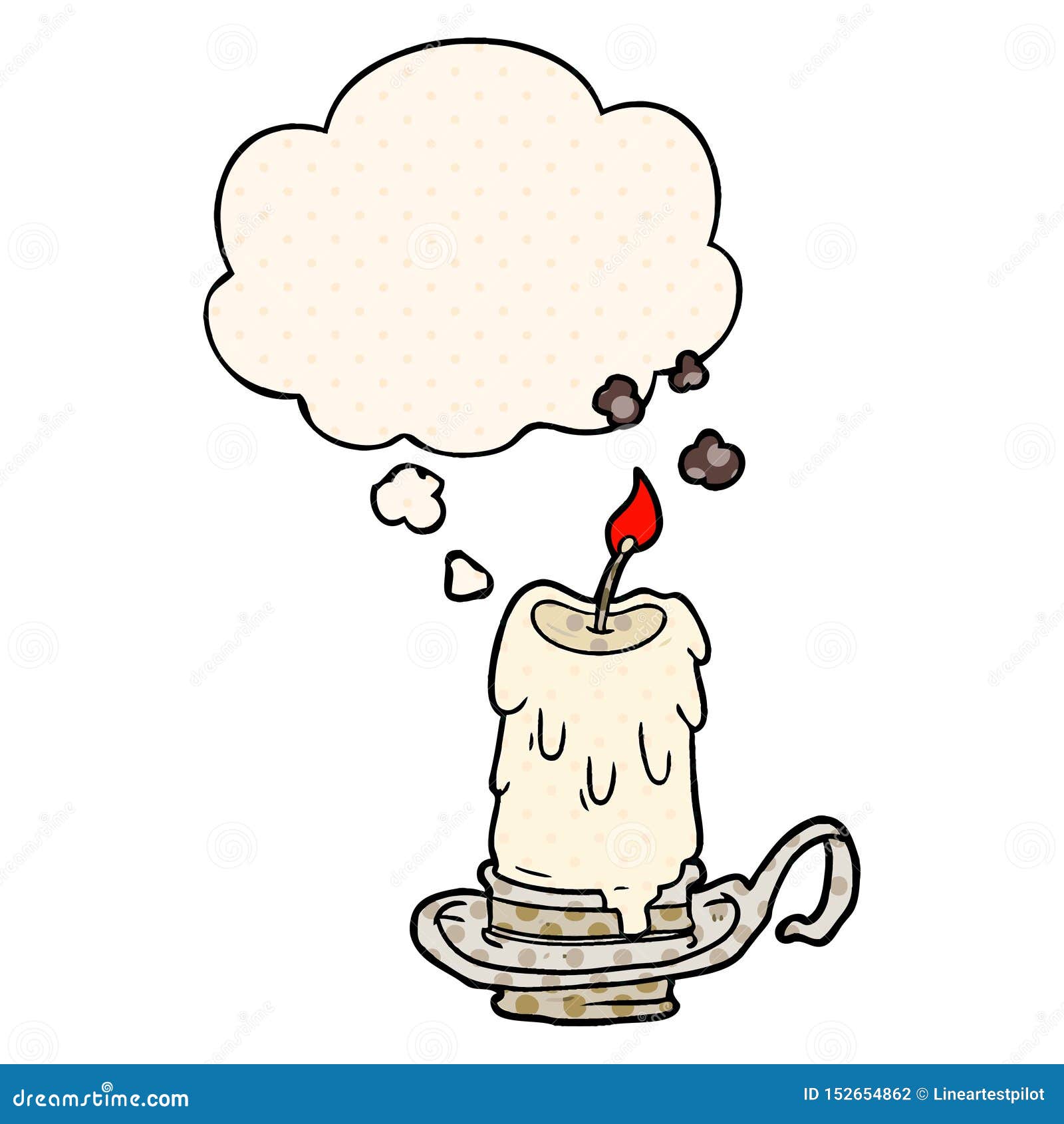 Download A Creative Cartoon Spooky Candle And Thought Bubble In ...
