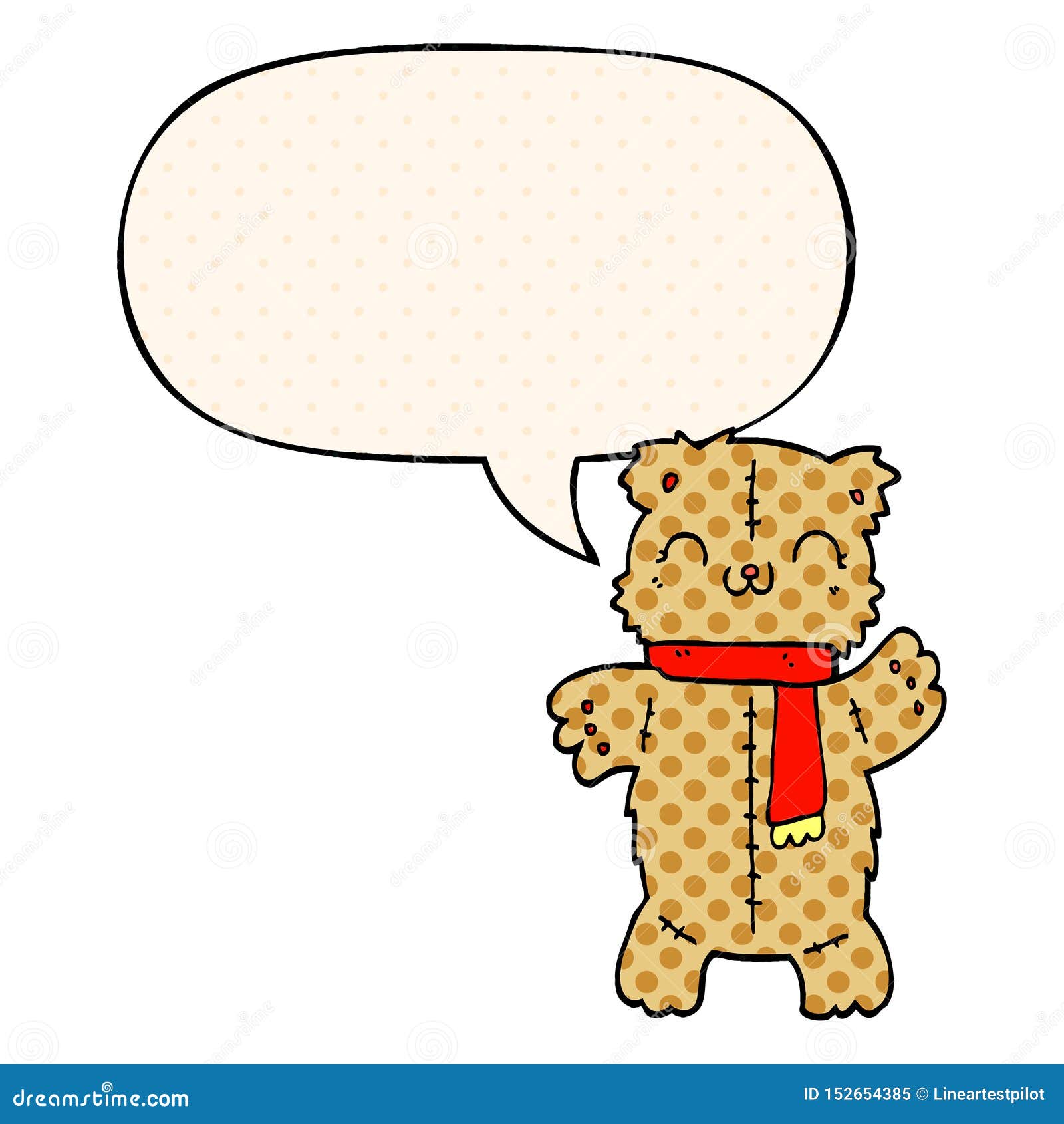 Download A Creative Cartoon Teddy Bear And Speech Bubble In Comic ...