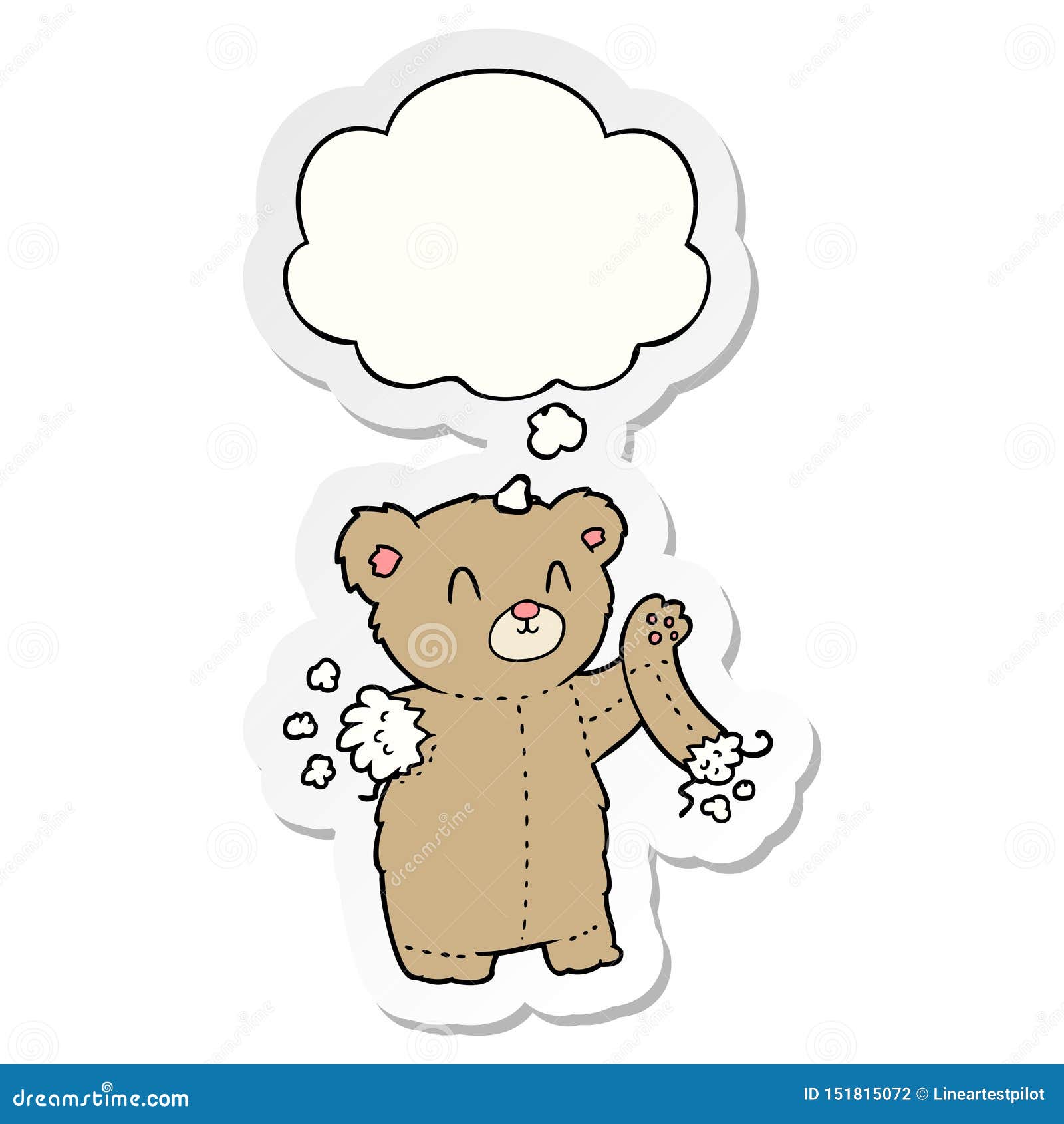 Cartoon of a Ripped Teddy Bear and Stuffing - Royalty Free Vector  Illustration by lineartestpilot #1160938