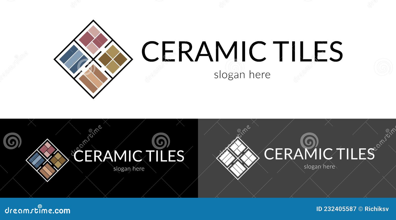 Creative Ceramic Tiles Logo Stock Vector Illustration of line