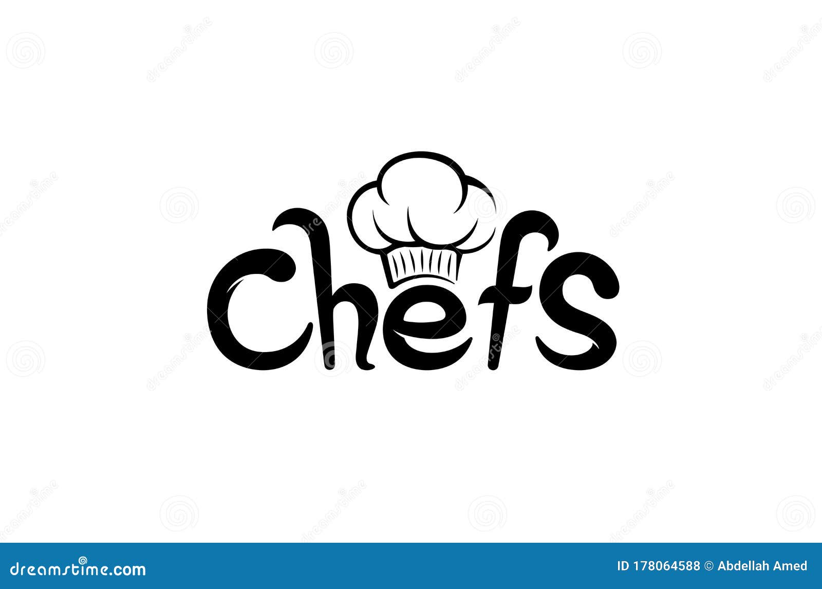 Creative Chef Hat Symbol Text Font Letter Logo Stock Vector