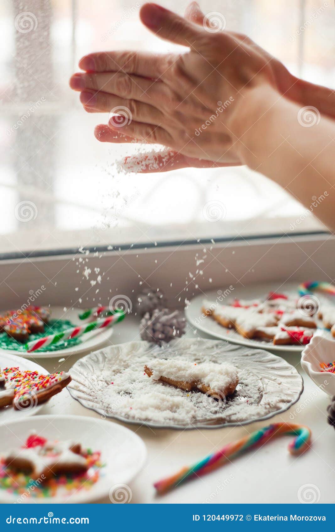 creative christmas cookies on the white plate hands sprinkle crumbs concept of new year - Creative Christmas Cookies creative christmas cookies on the white plate hands sprinkle crumbs concept of new year - Creative Christmas Cookies