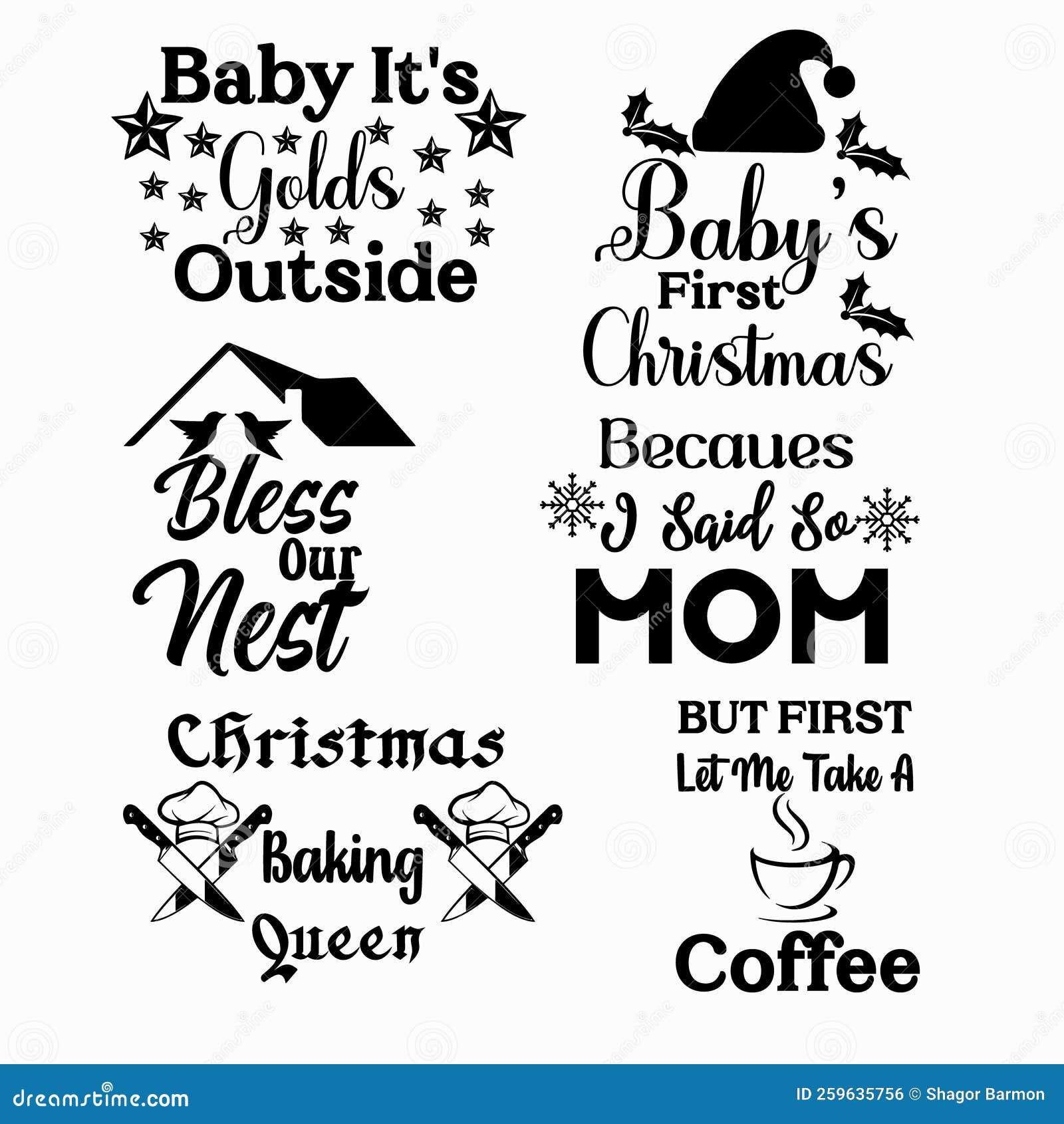 Creative Christmas Tshirt Design and Illustration Stock Vector