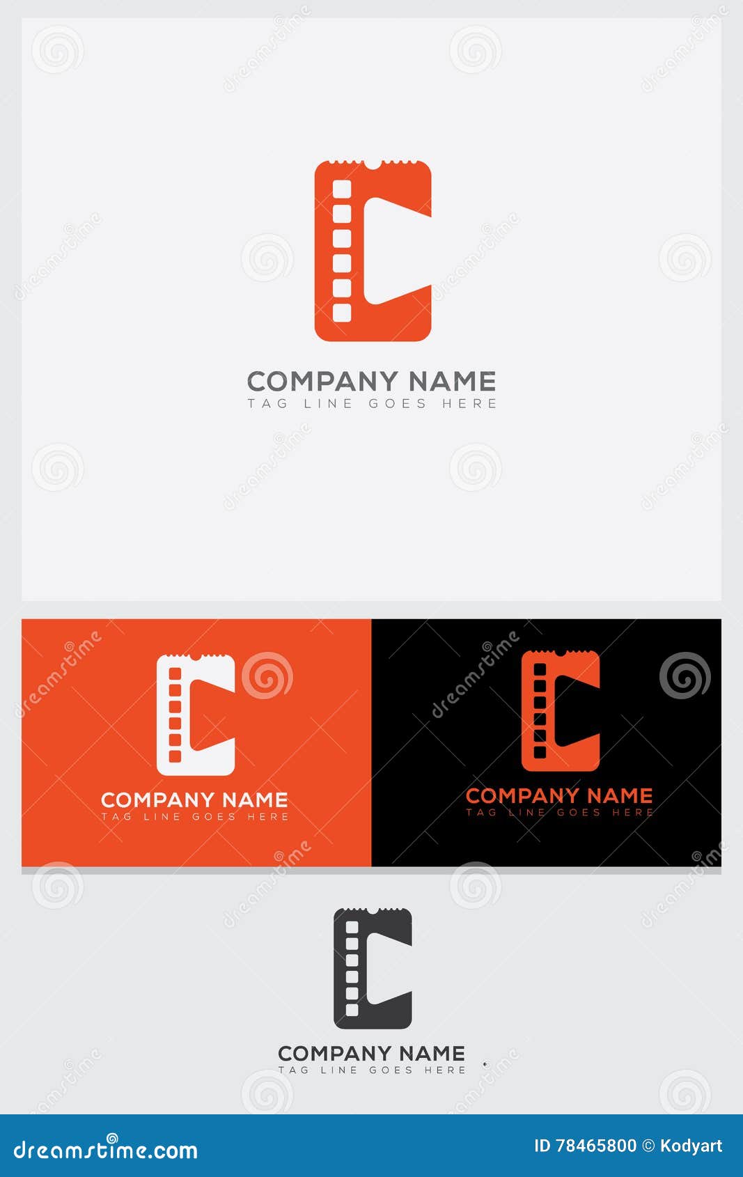 creative cinema ticket logo image set