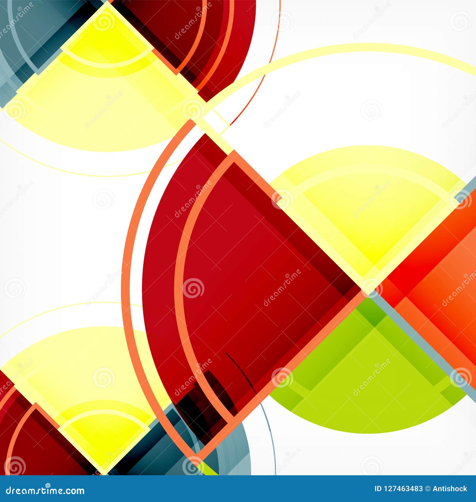 Creative Circles Geometric Abstract Background with 3d Effect Stock