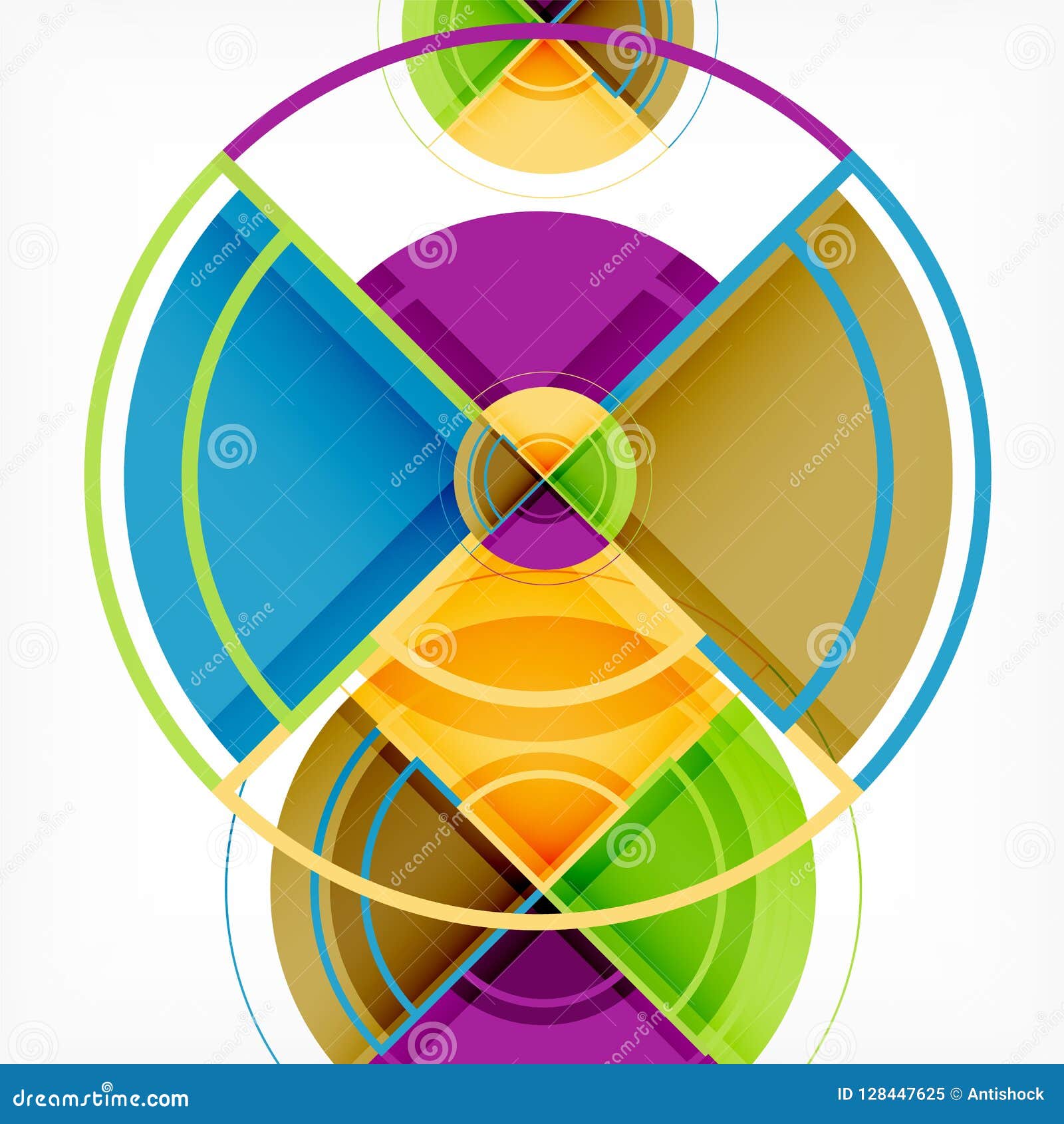 Creative Circles Geometric Abstract Background with 3d Effect Stock