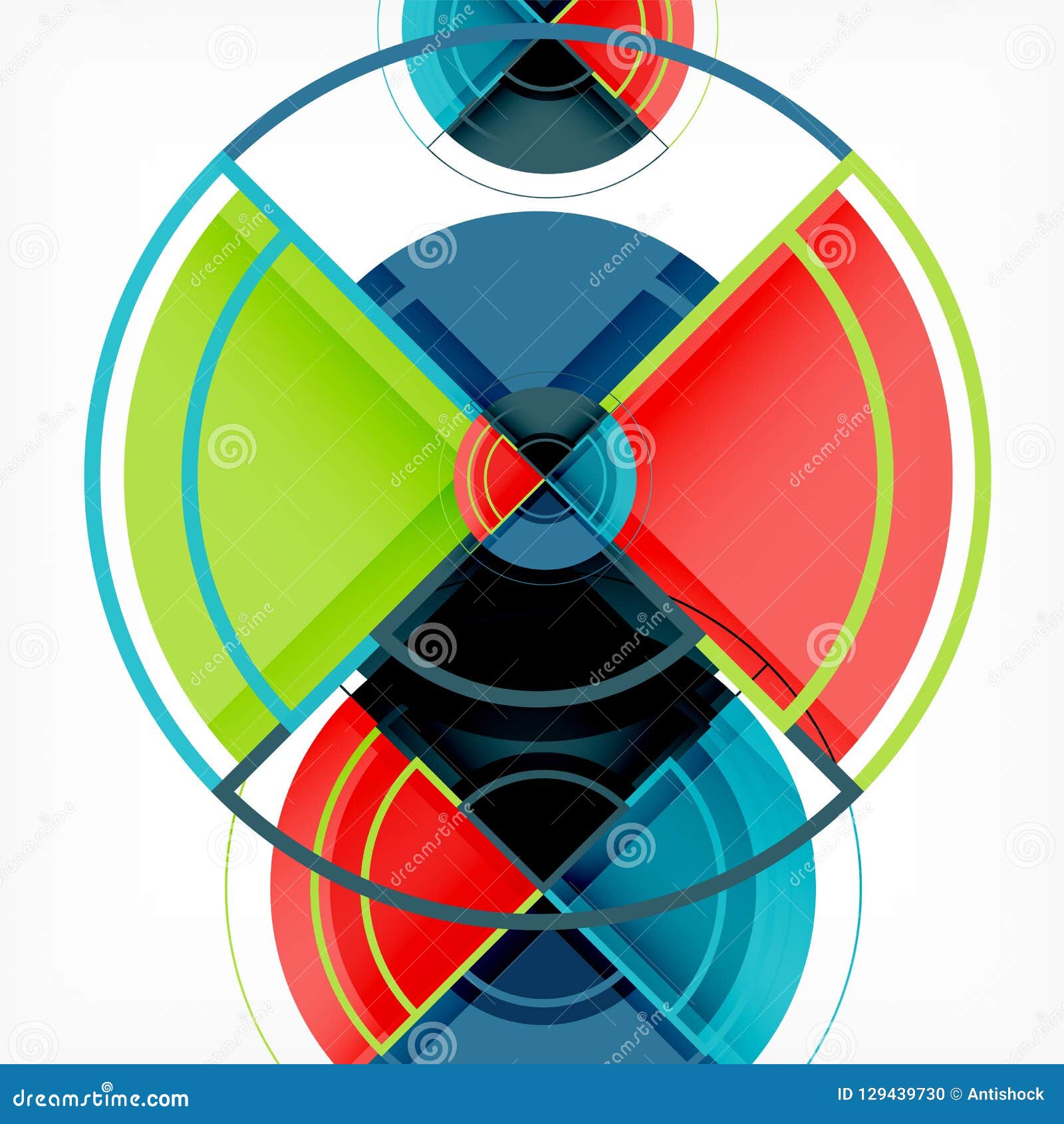 Creative Circles Geometric Abstract Background with 3d Effect Stock