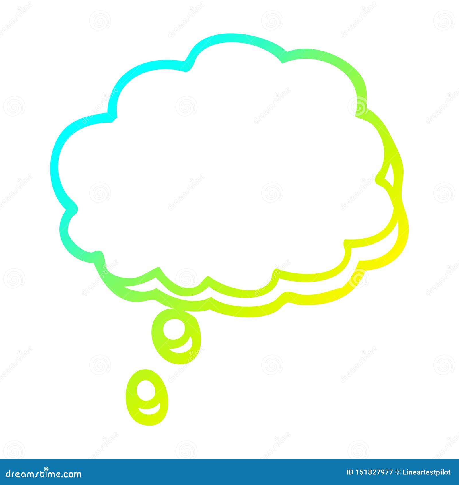 A Creative Cold Gradient Line Drawing Cartoon Mind Bubble