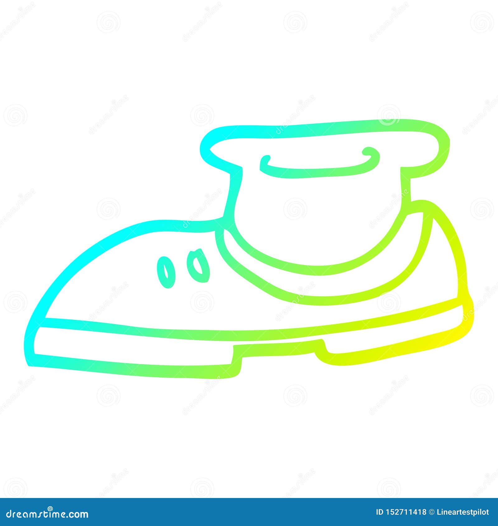 A Creative Cold Gradient Line Drawing Cartoon Shoe and Sock Stock