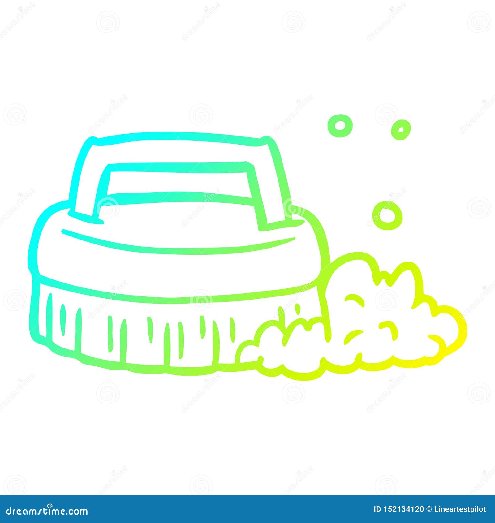 Scrubbing Brush Cartoon Illustration With White Background Cartoon