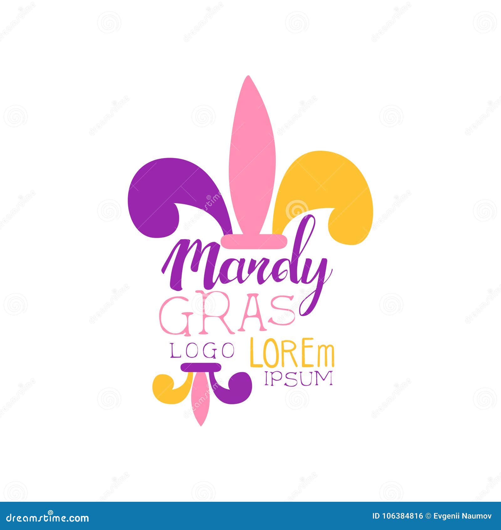 Creative Colorful Flat Mardi Gras Holiday Logo Template. Original Label ...