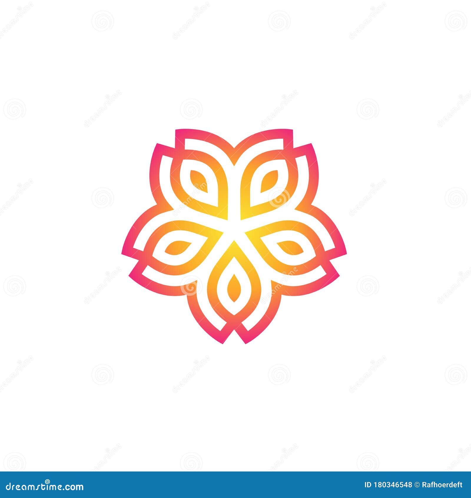 lotus line art with variant color available for logo-icon-clipart