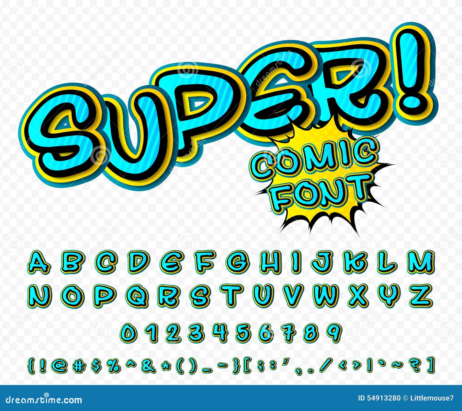 Creative Comic Font Vector Alphabet  In Style Pop  Art  